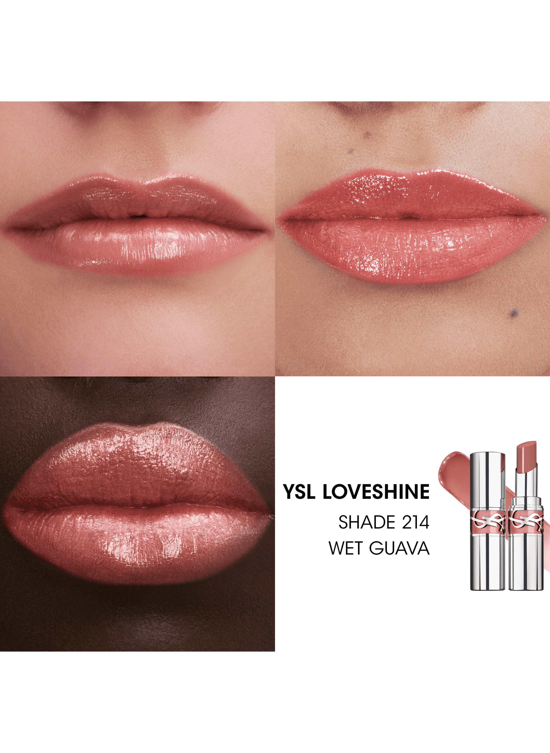 YSL Loveshine Rouge à lèvres brillant et soin YVES SAINT LAURENT 214 wet guava