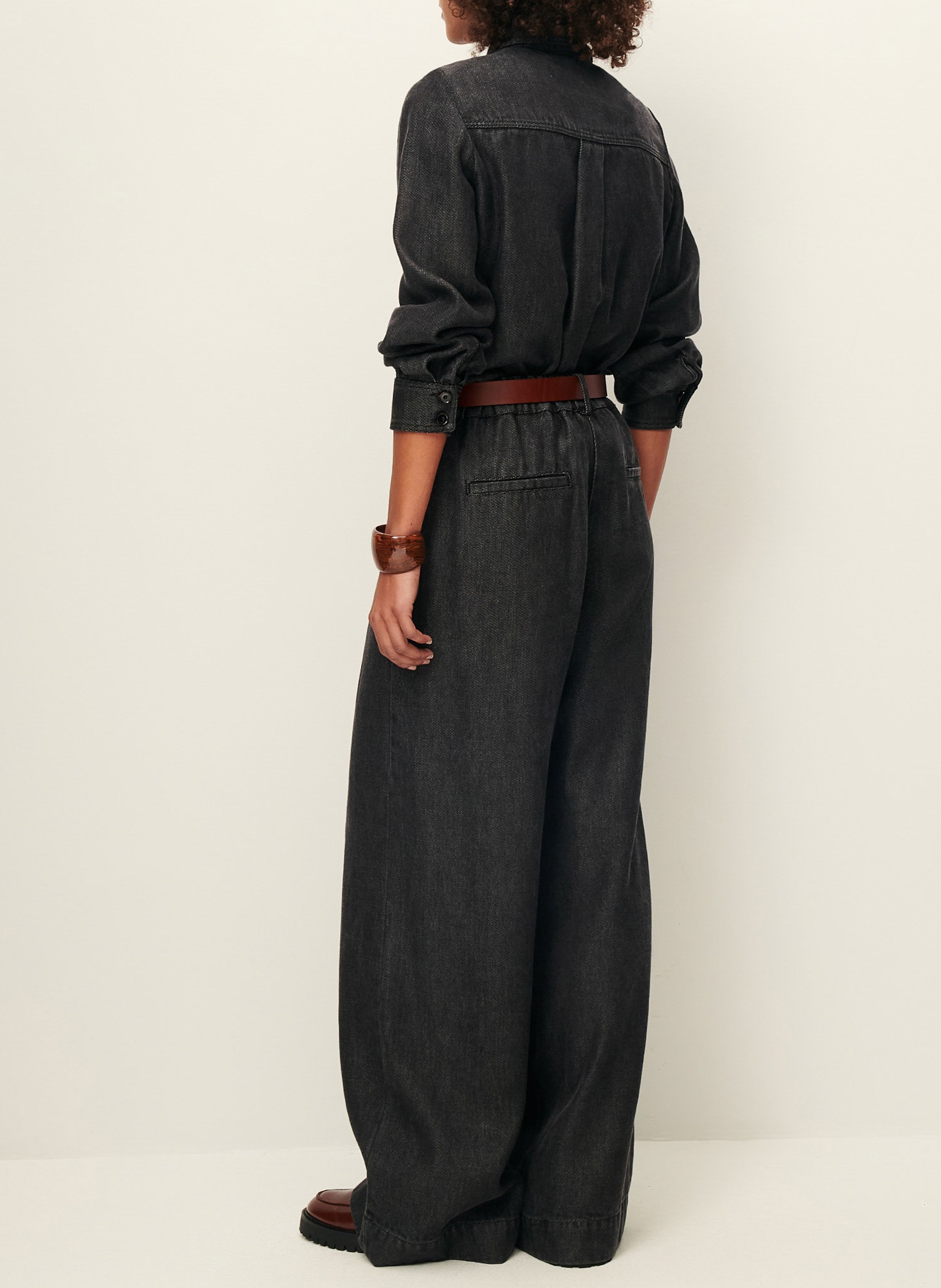 Pantalon large taille haute rinim SESSUN Gris