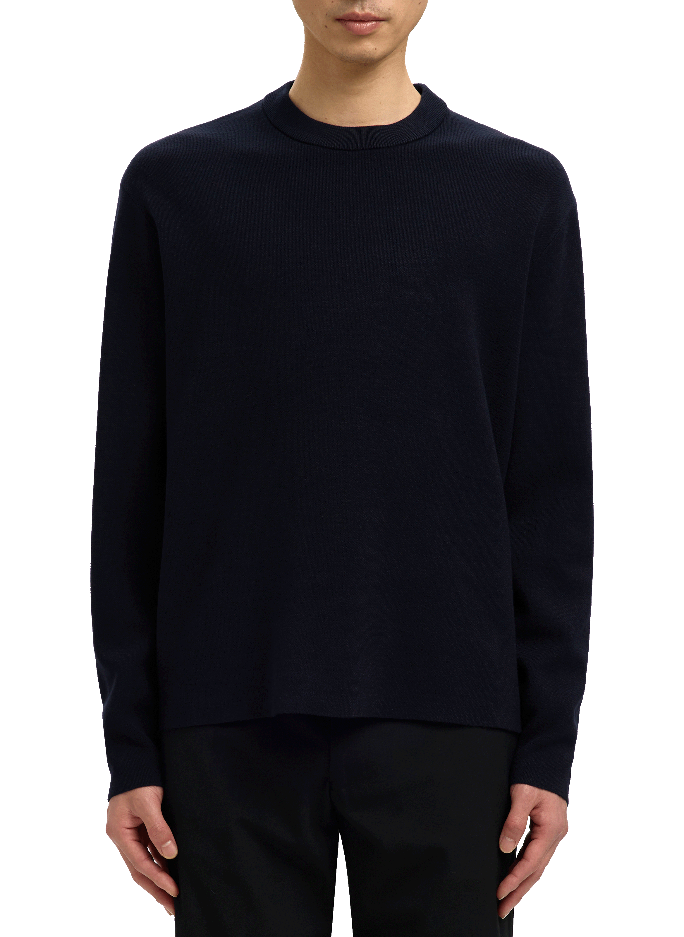 Pull droit à col côtelé SELECTED Bleu