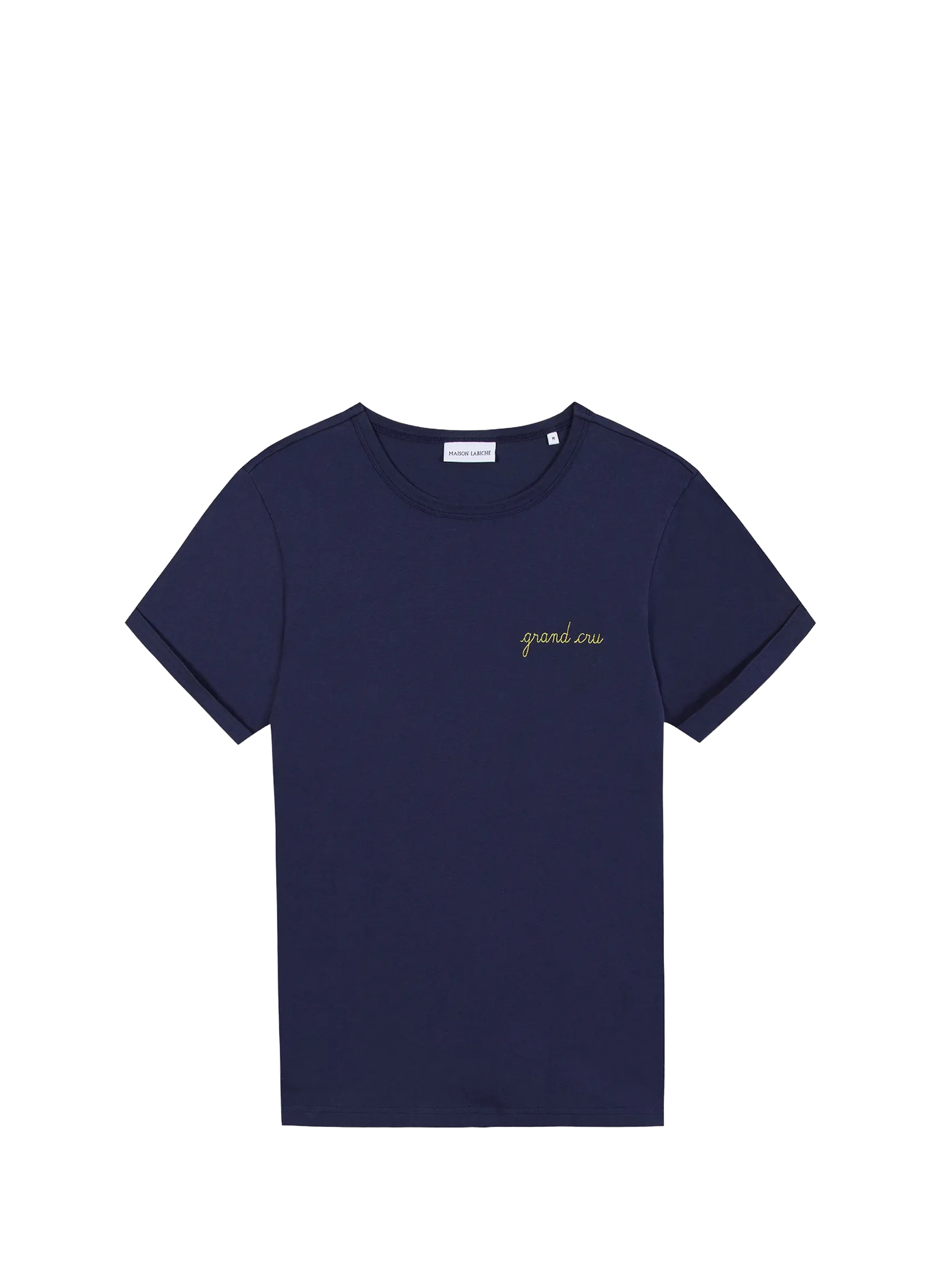 Embroidered Grand Cru Organic Cotton T-Shirt MAISON LABICHE Blue