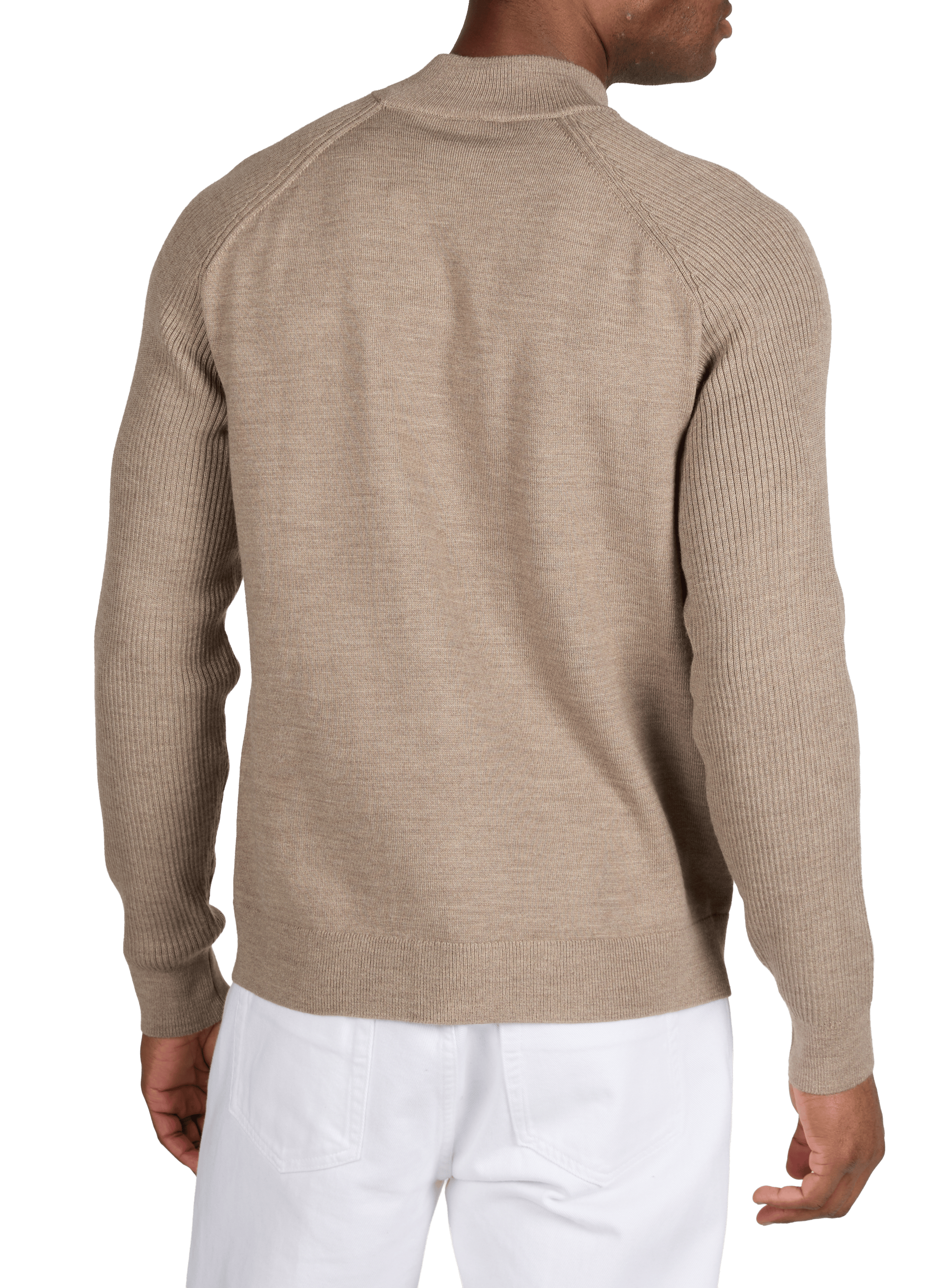 Zip-up high-neck vest in virgin wool and cotton blend ARMANI EXCHANGE Beige