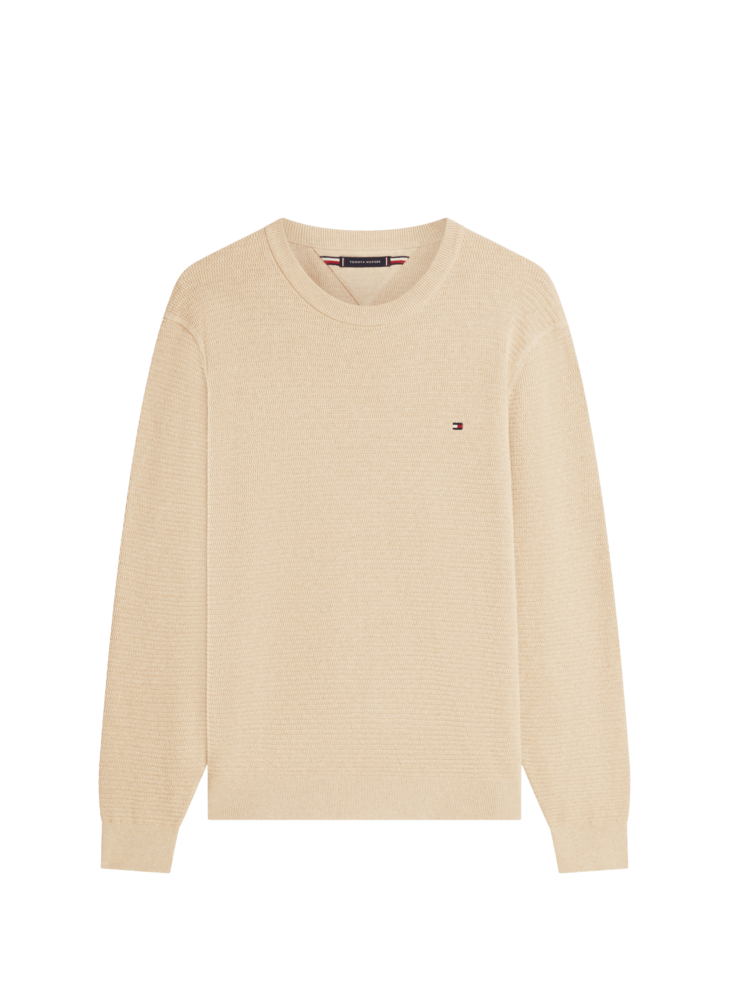Ribbed cotton jumper TOMMY HILFIGER Beige