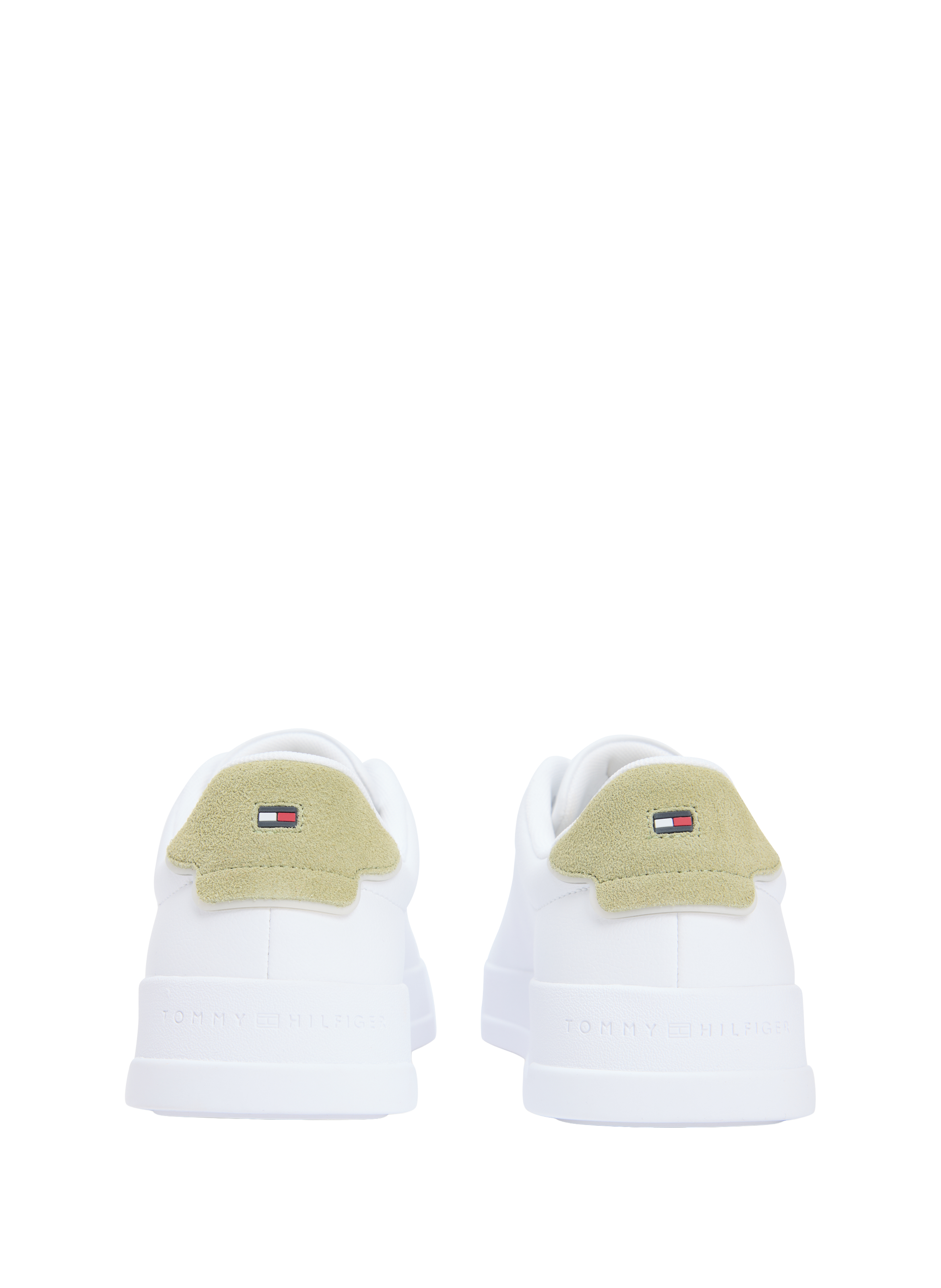 Grain effect leather sneakers TOMMY HILFIGER White