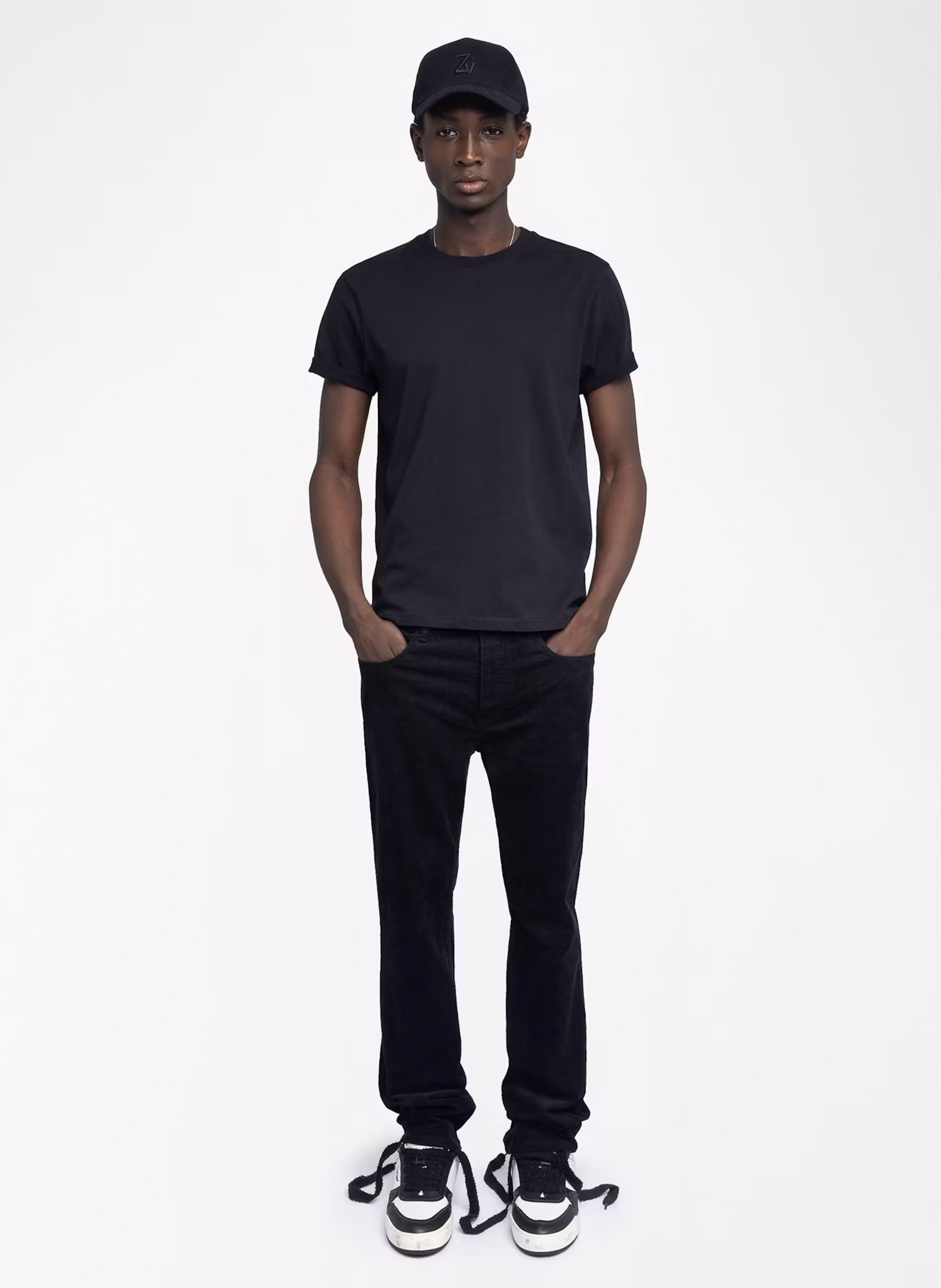 Tee-shirt col rond en coton tommy ZADIG&VOLTAIRE Noir