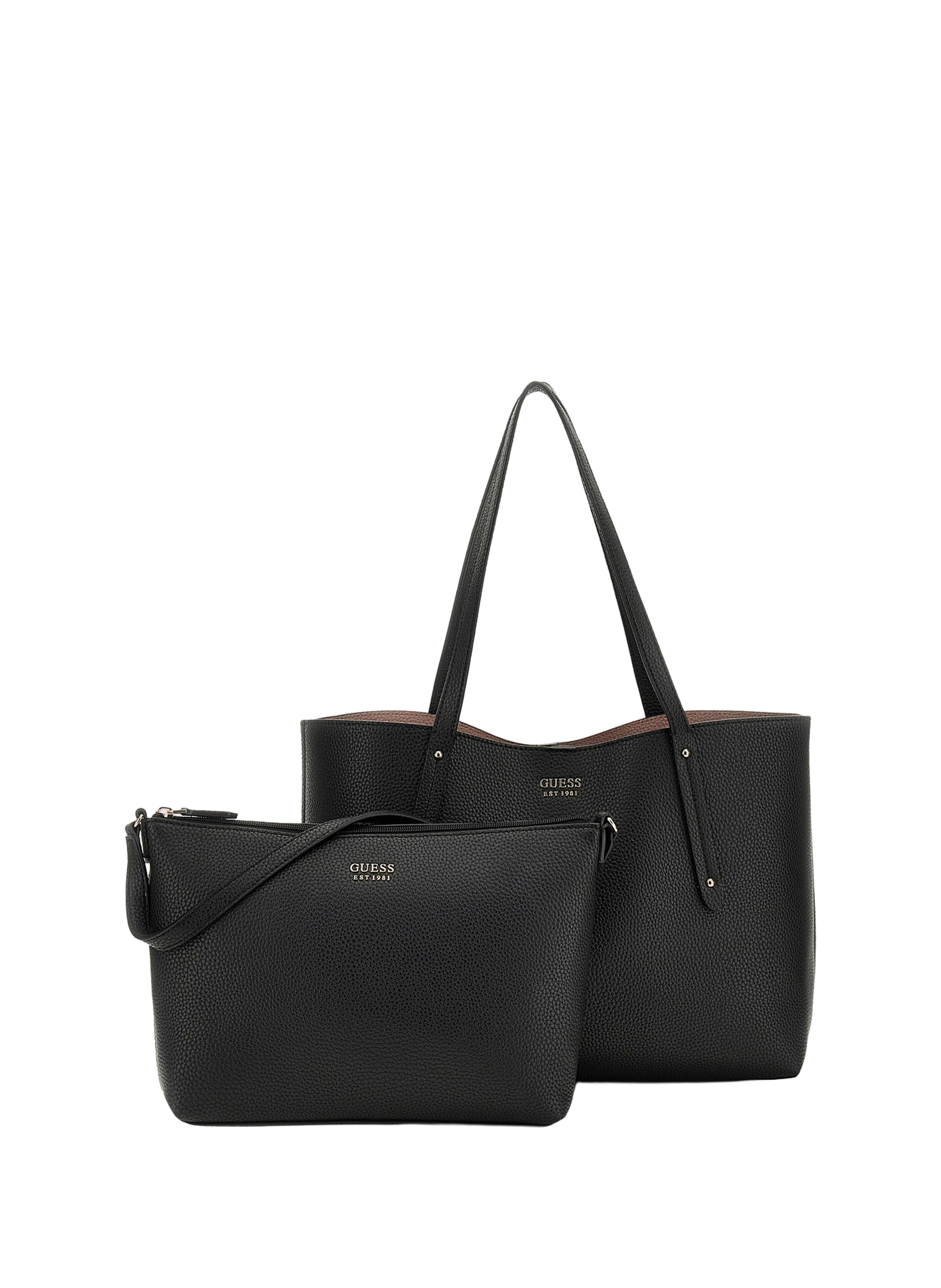 Brenton grained tote bag with pouch GUESS Black