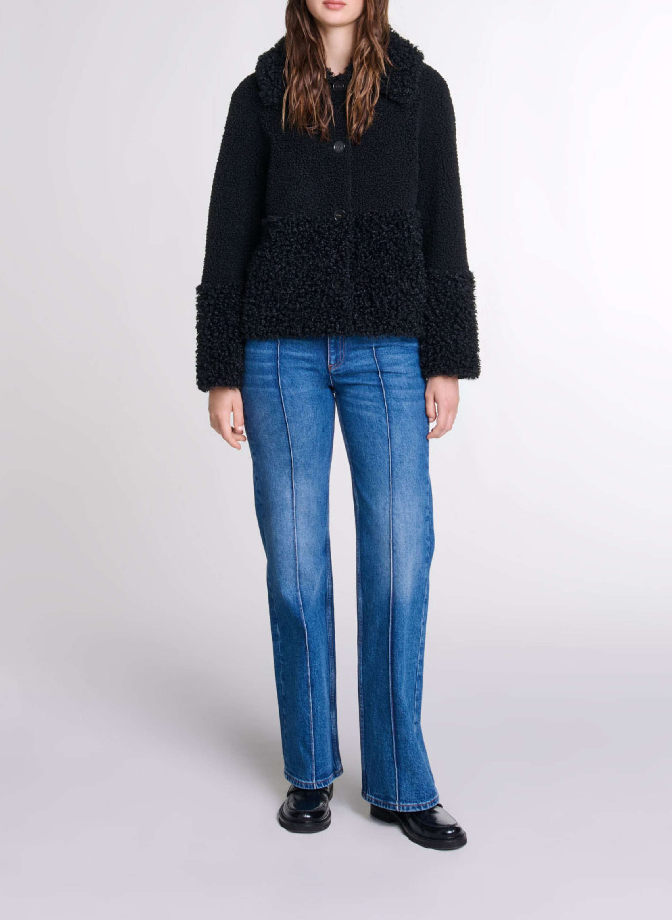 Veste droite MAJE Noir