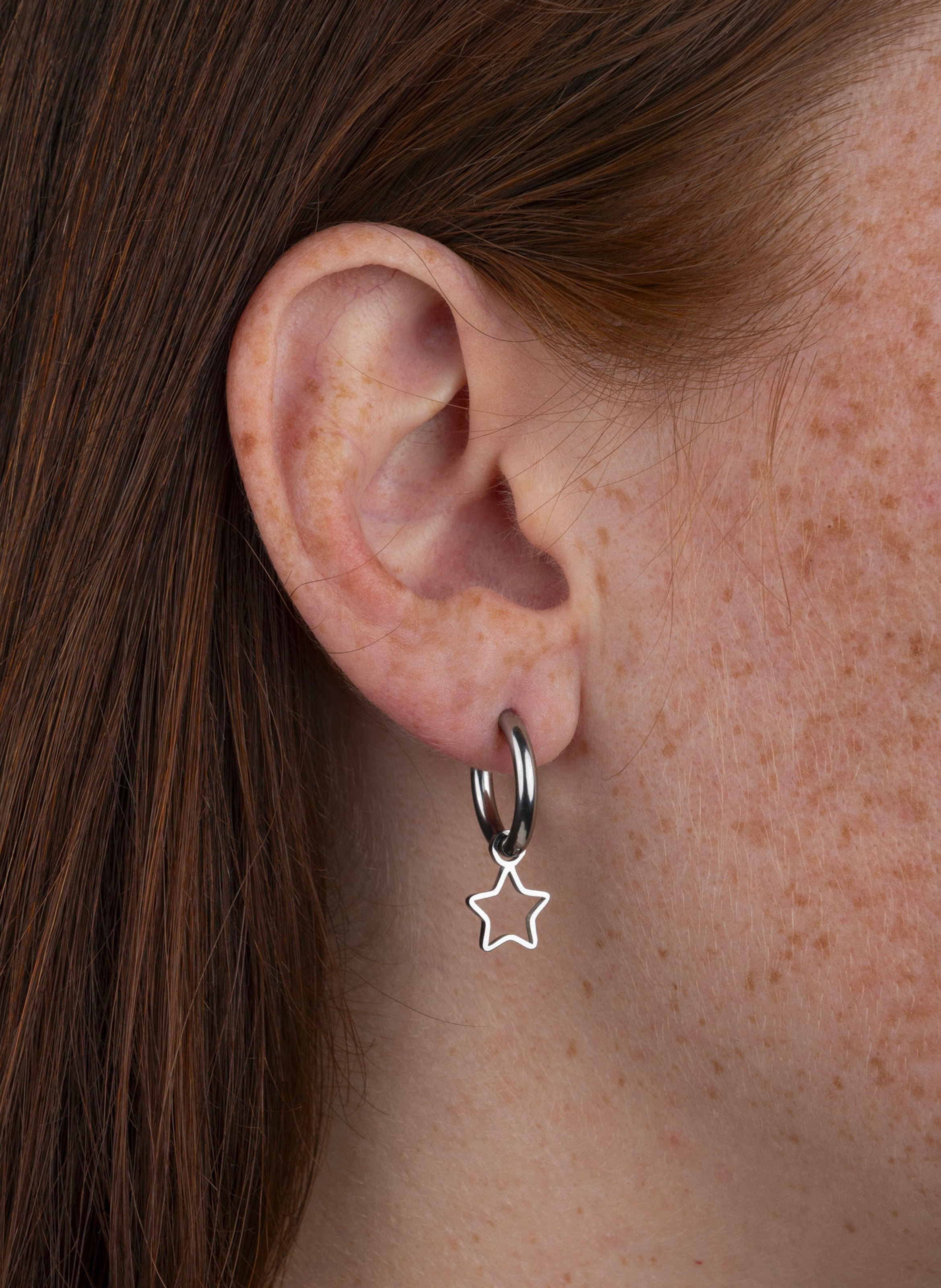 Boucles d'oreille en acier inoxydable argenté KURAGE GINZA Argent