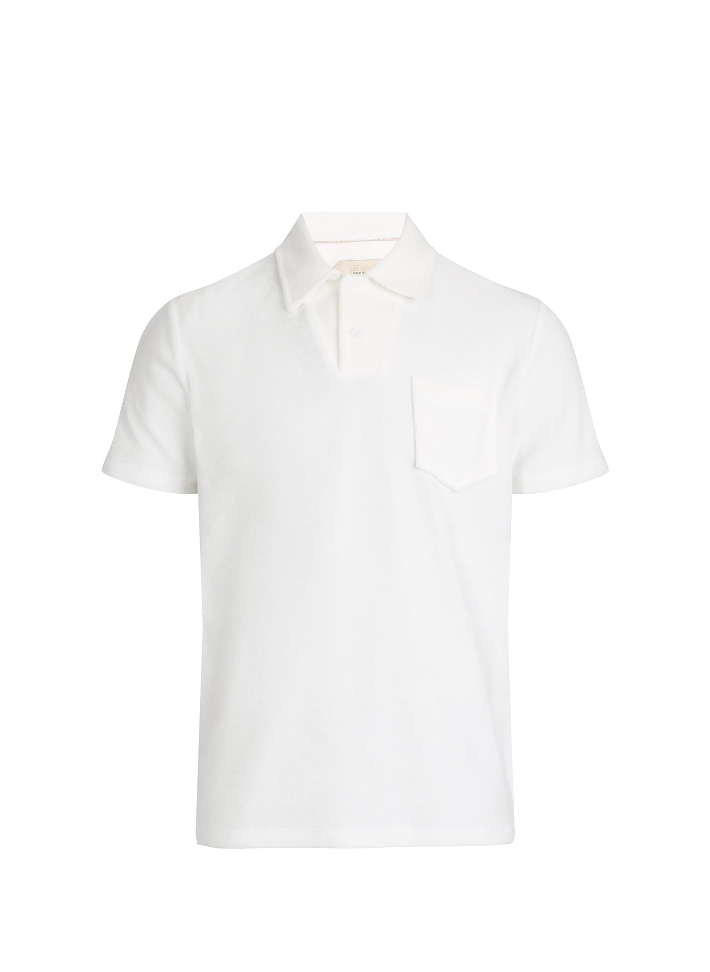 Polo manches courtes en tissu éponge de coton mélangé AURELIEN Blanc