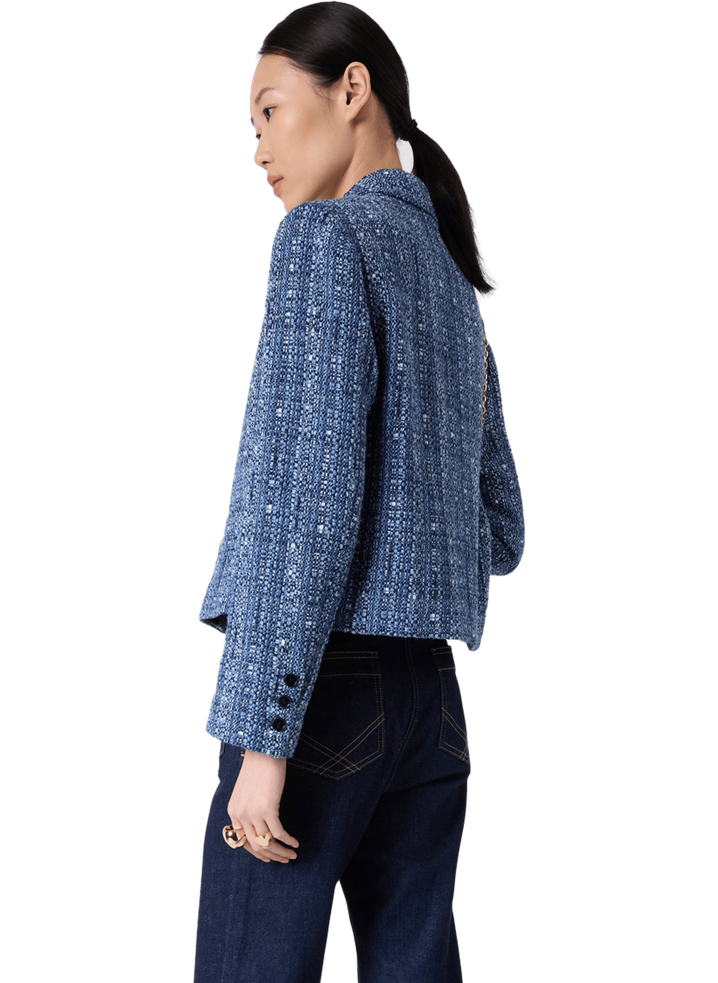 Veste en tweed à lurex - tahlia Bleu