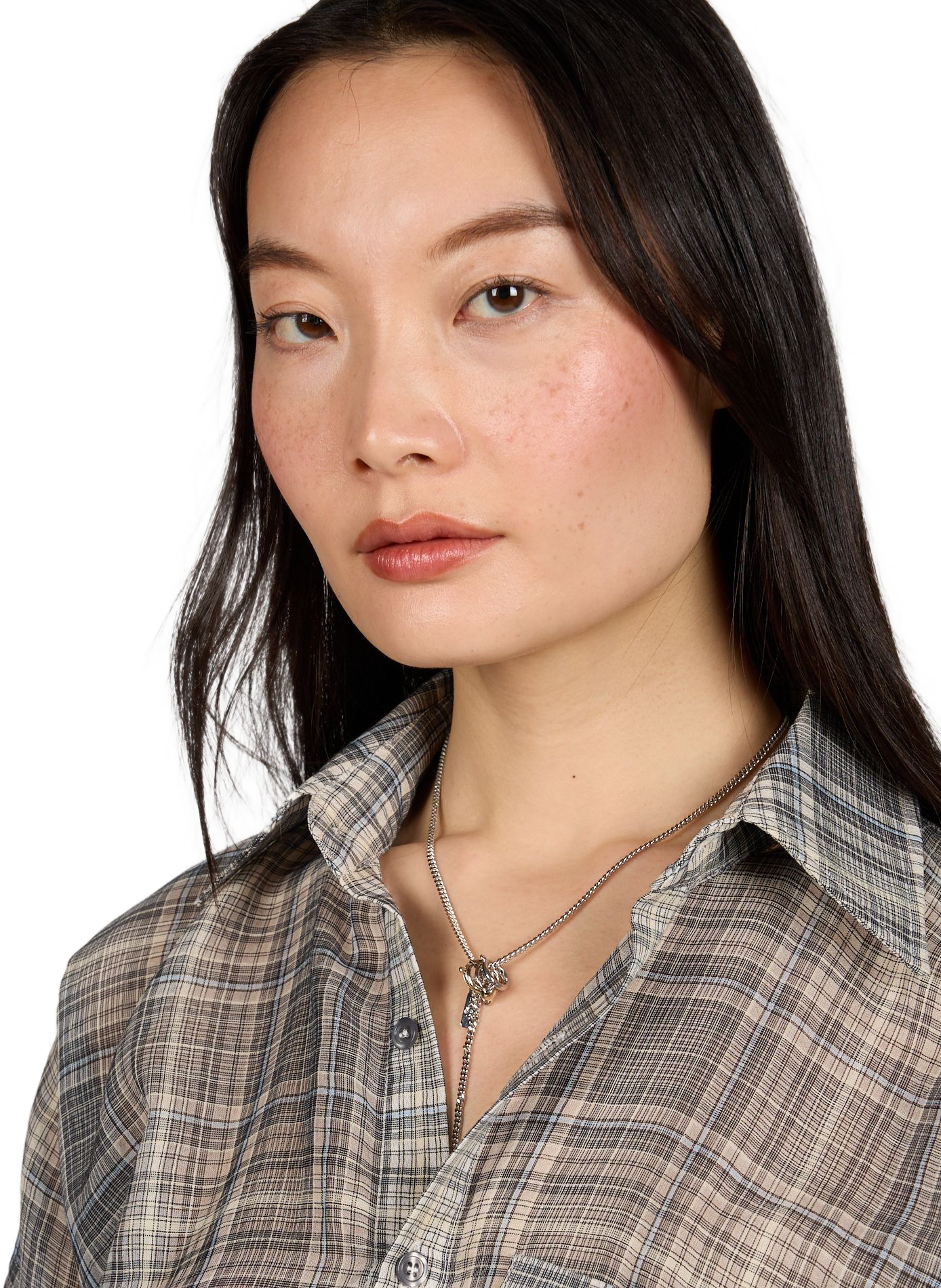 Kris brass chain necklace JUSTINE CLENQUET Silver