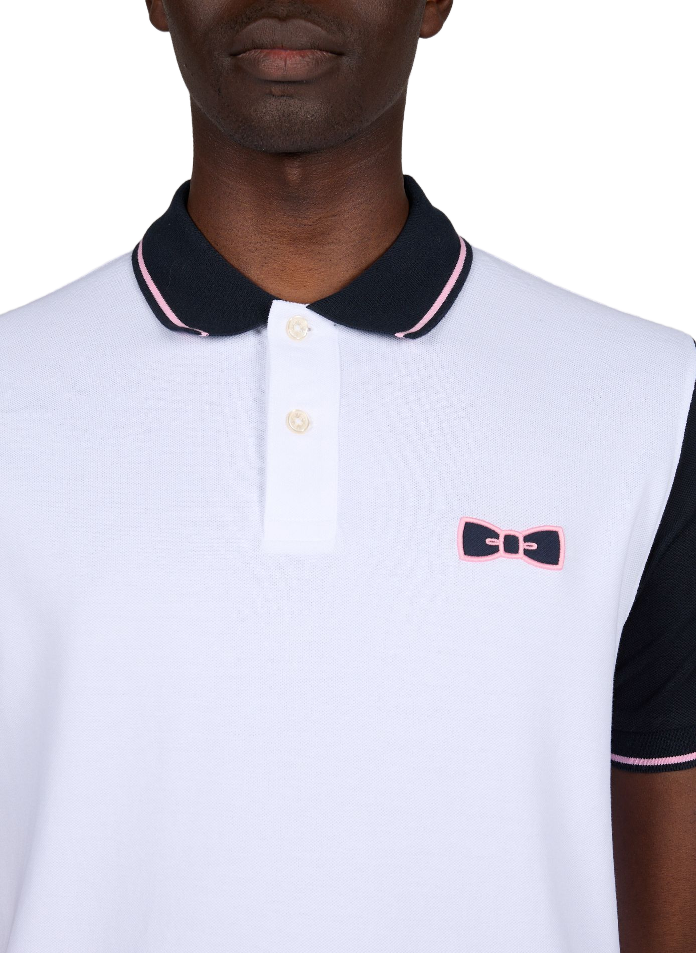 Short sleeve cotton polo shirt White