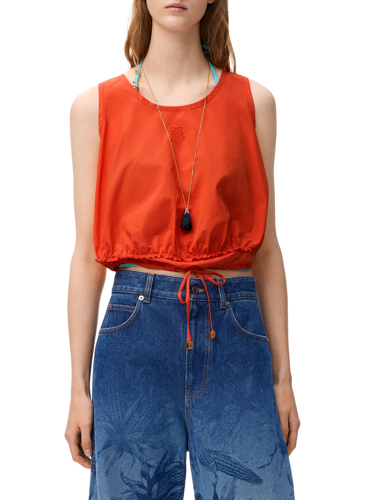 Sleeveless cotton top LOEWE Orange
