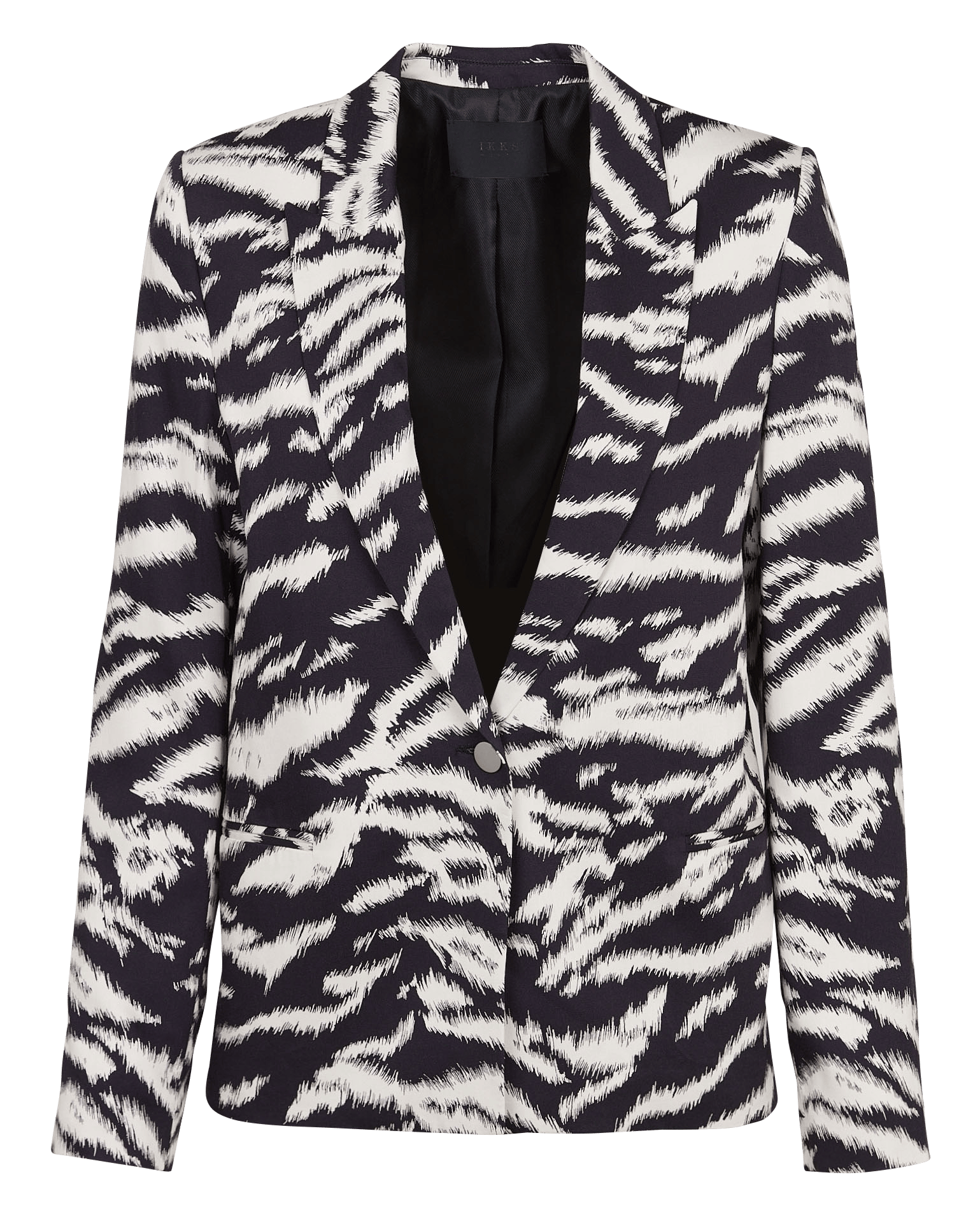 Veste de tailleur droite imprimée IKKS Noir