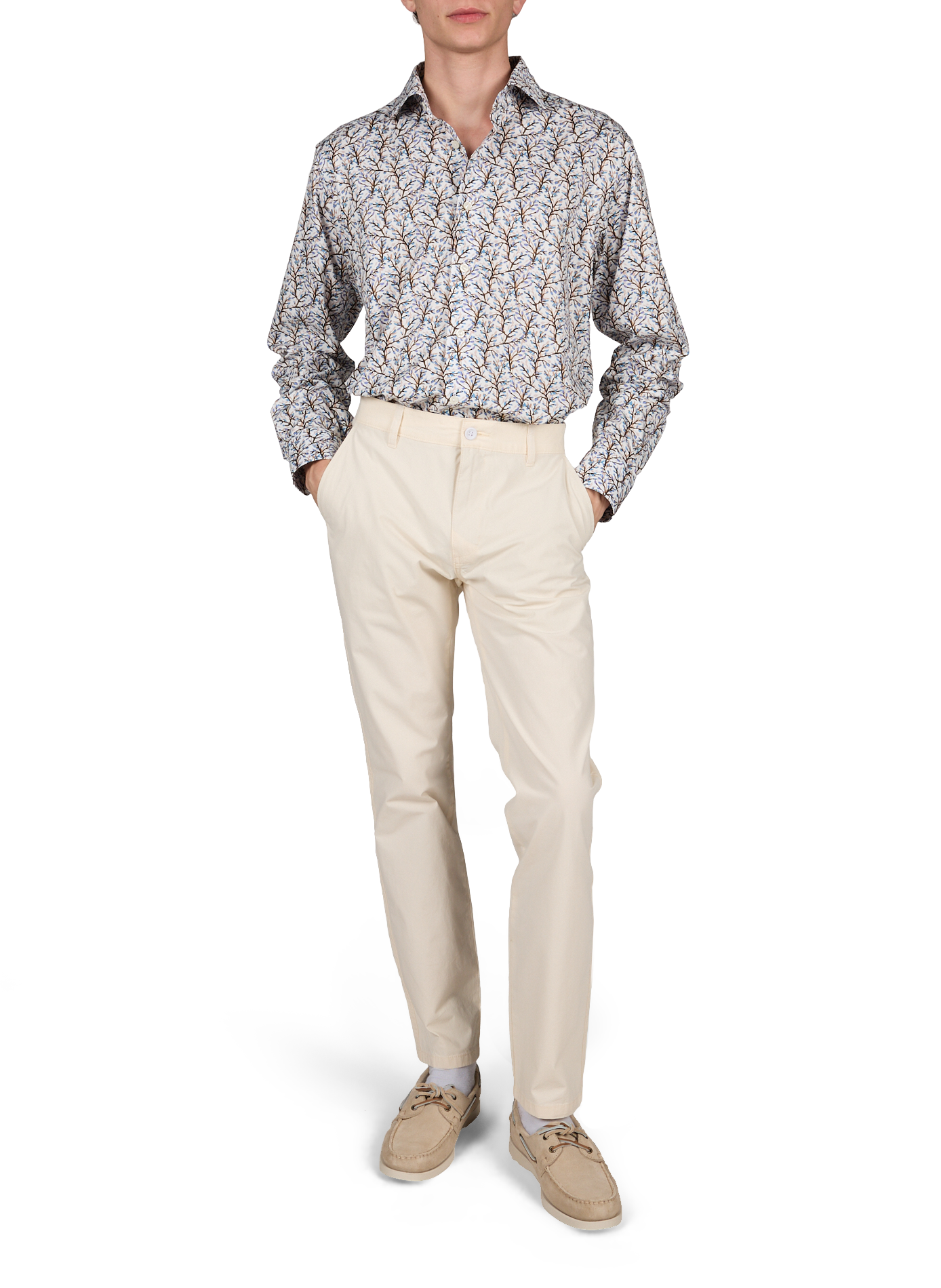 Pantalon droit en coton mélangé DOCKERS Blanc