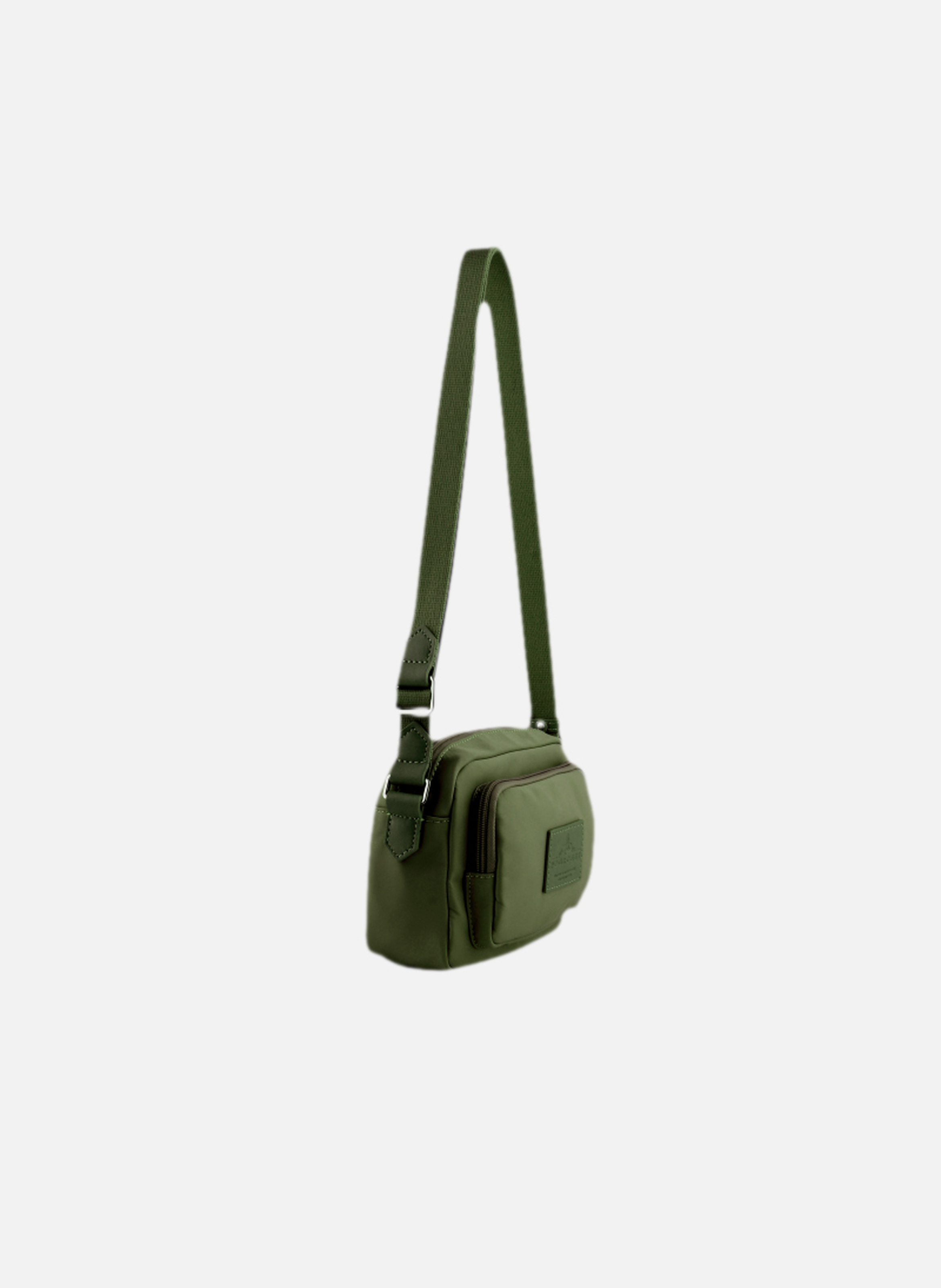 Escale | sac porté travers en toile garnie cuir | Kaki POURCHET Femme
