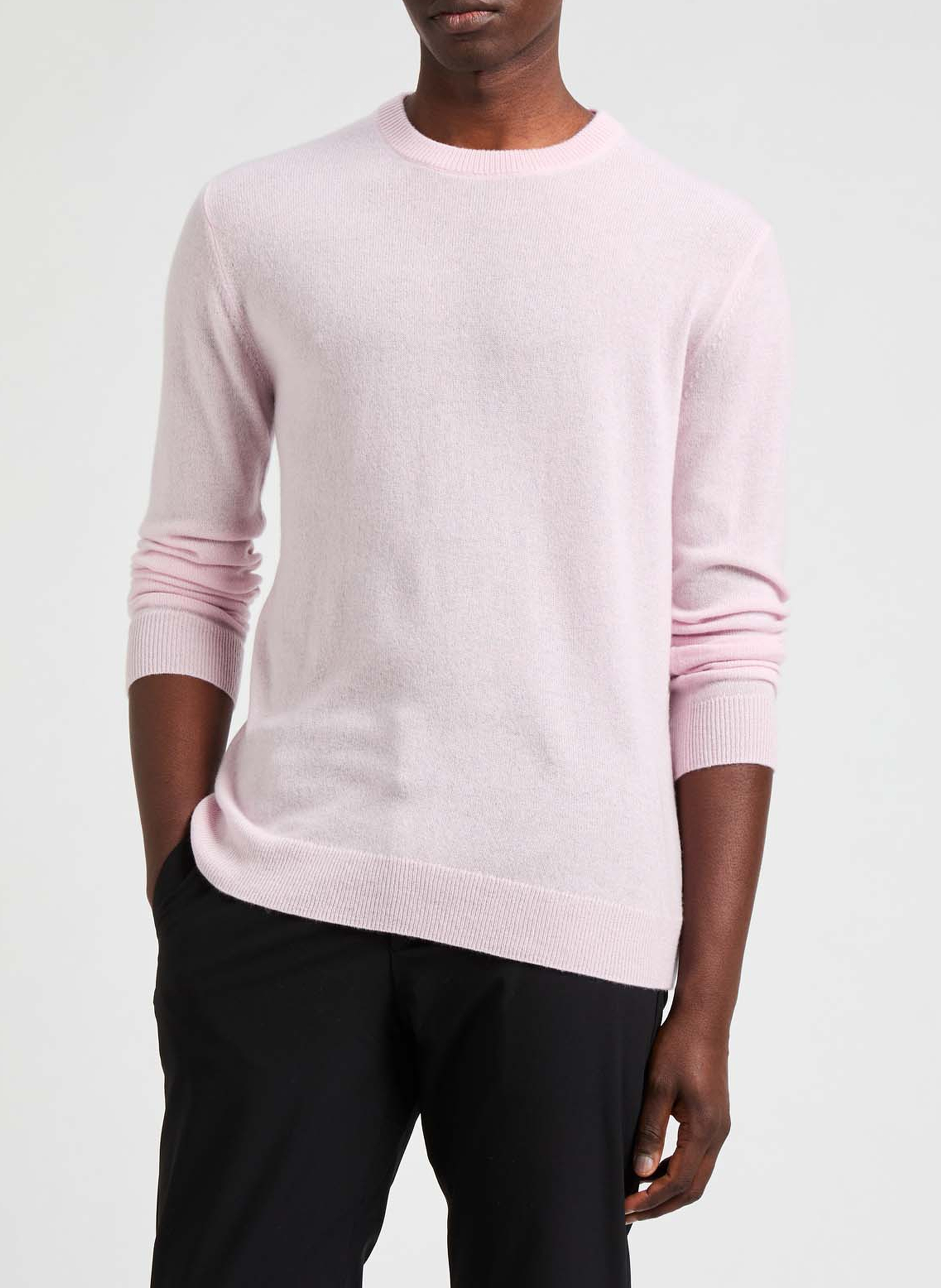 Pull col rond en cachemire AU PRINTEMPS PARIS Rose