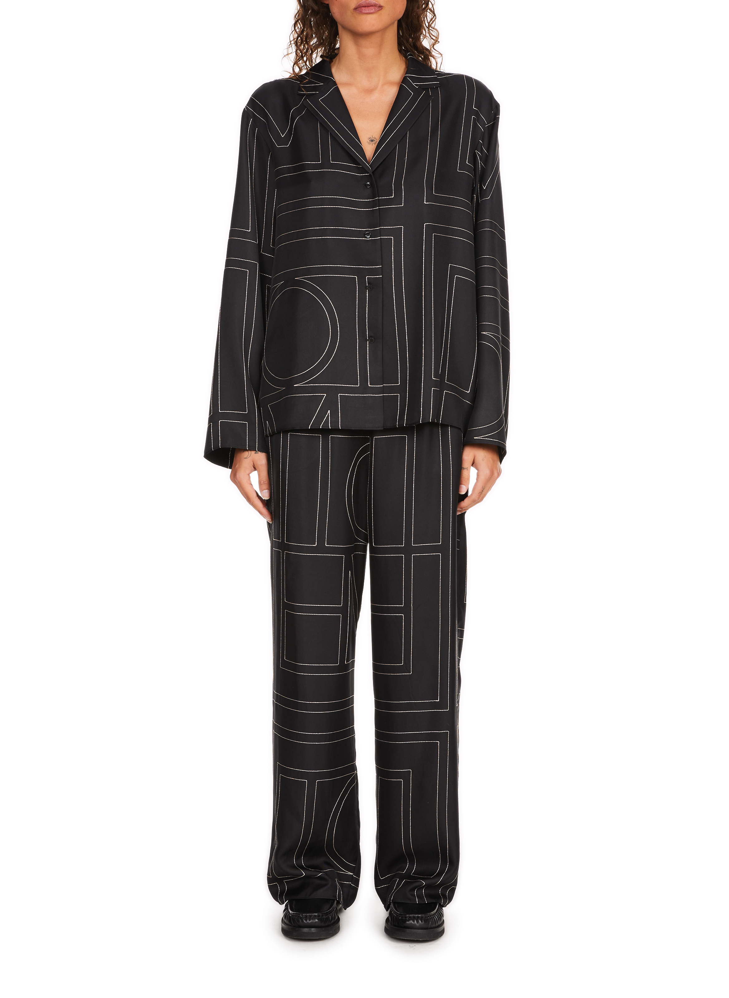 Chemise en soie TOTEME Noir