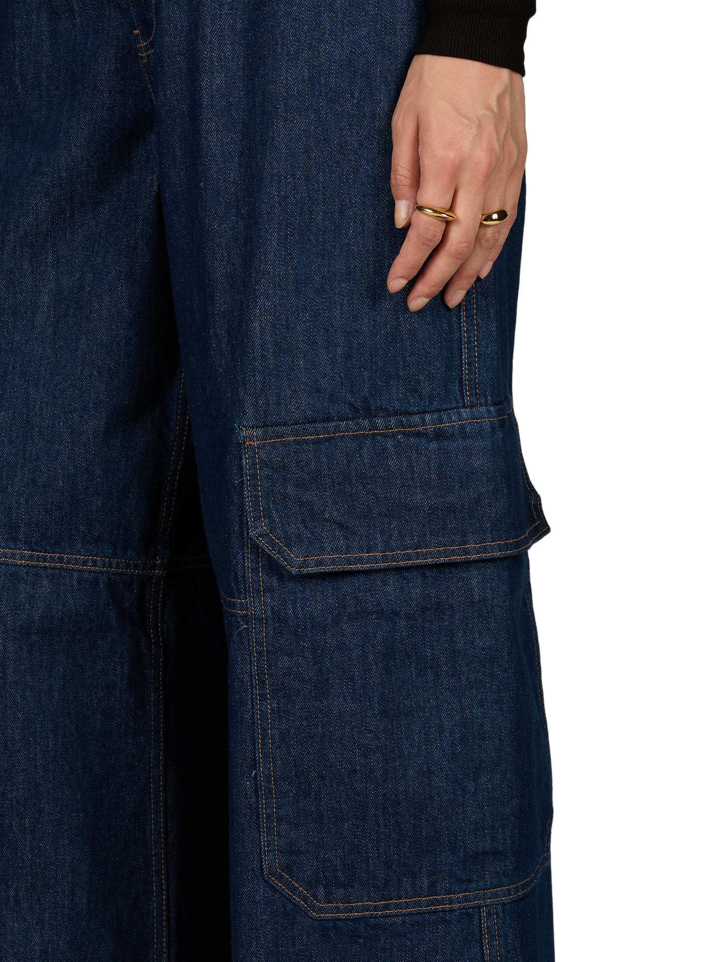 Wide cotton jeans TOPSHOP Blue