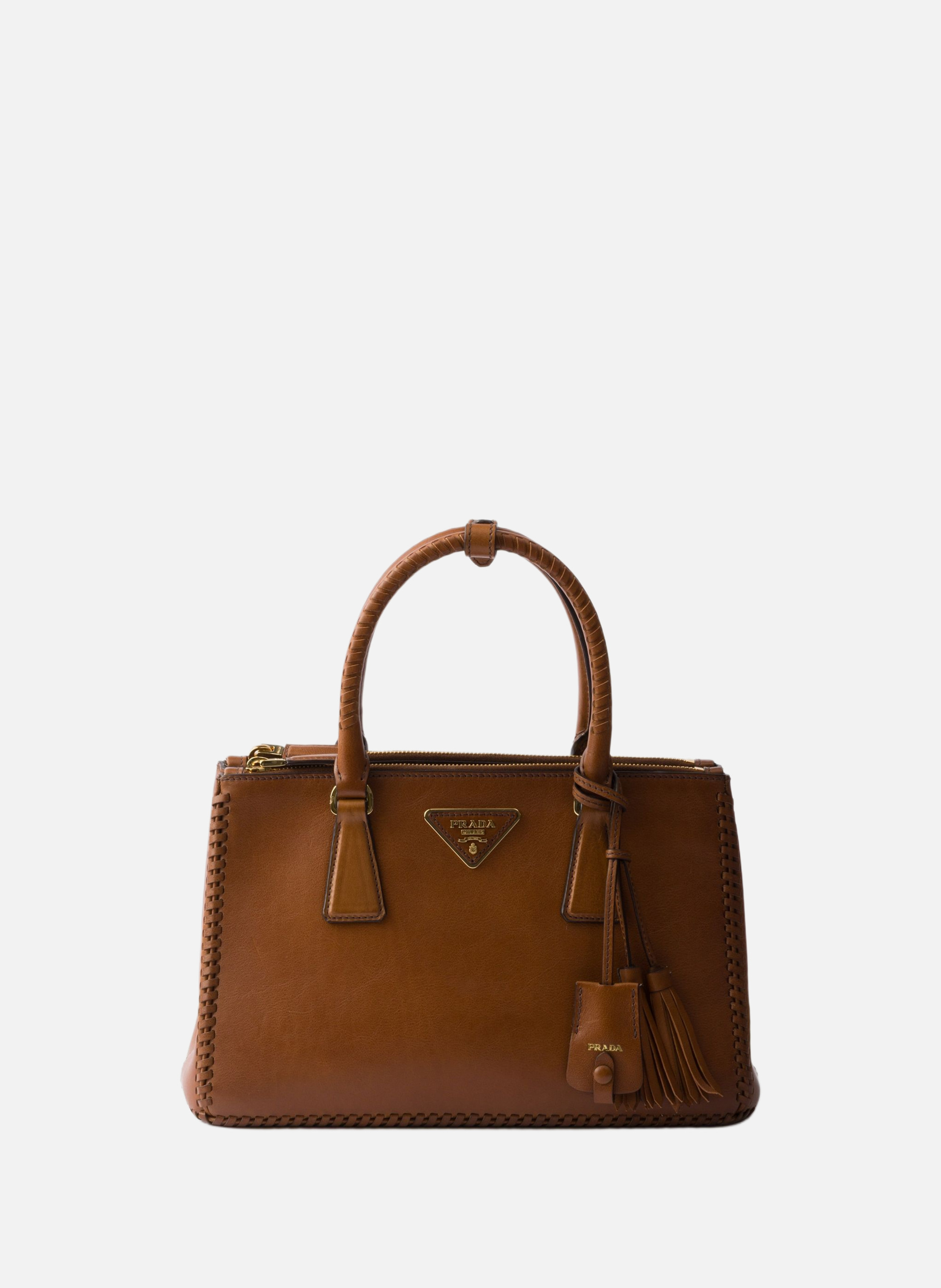 Sac prada galleria medium en cuir PRADA Marron