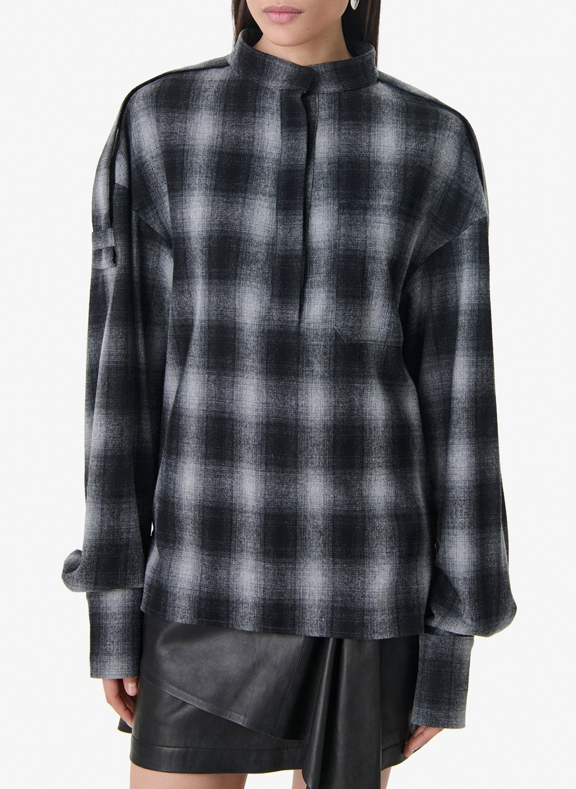 Ronde hals blouse met ruitjespatroon IRO Grijs