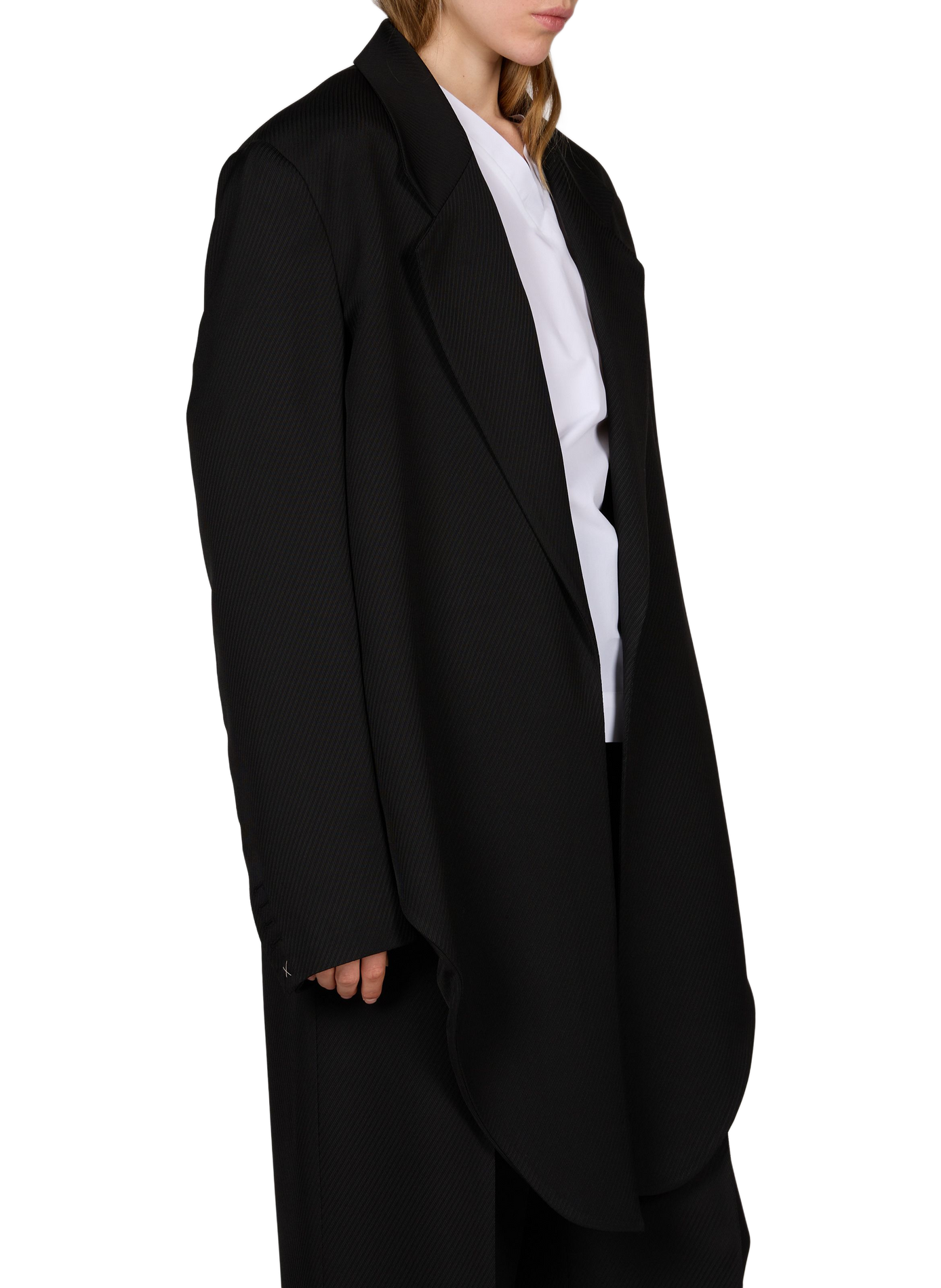 veste côtelée à ceinture nouée CALVIN KLEIN COLLECTION Noir