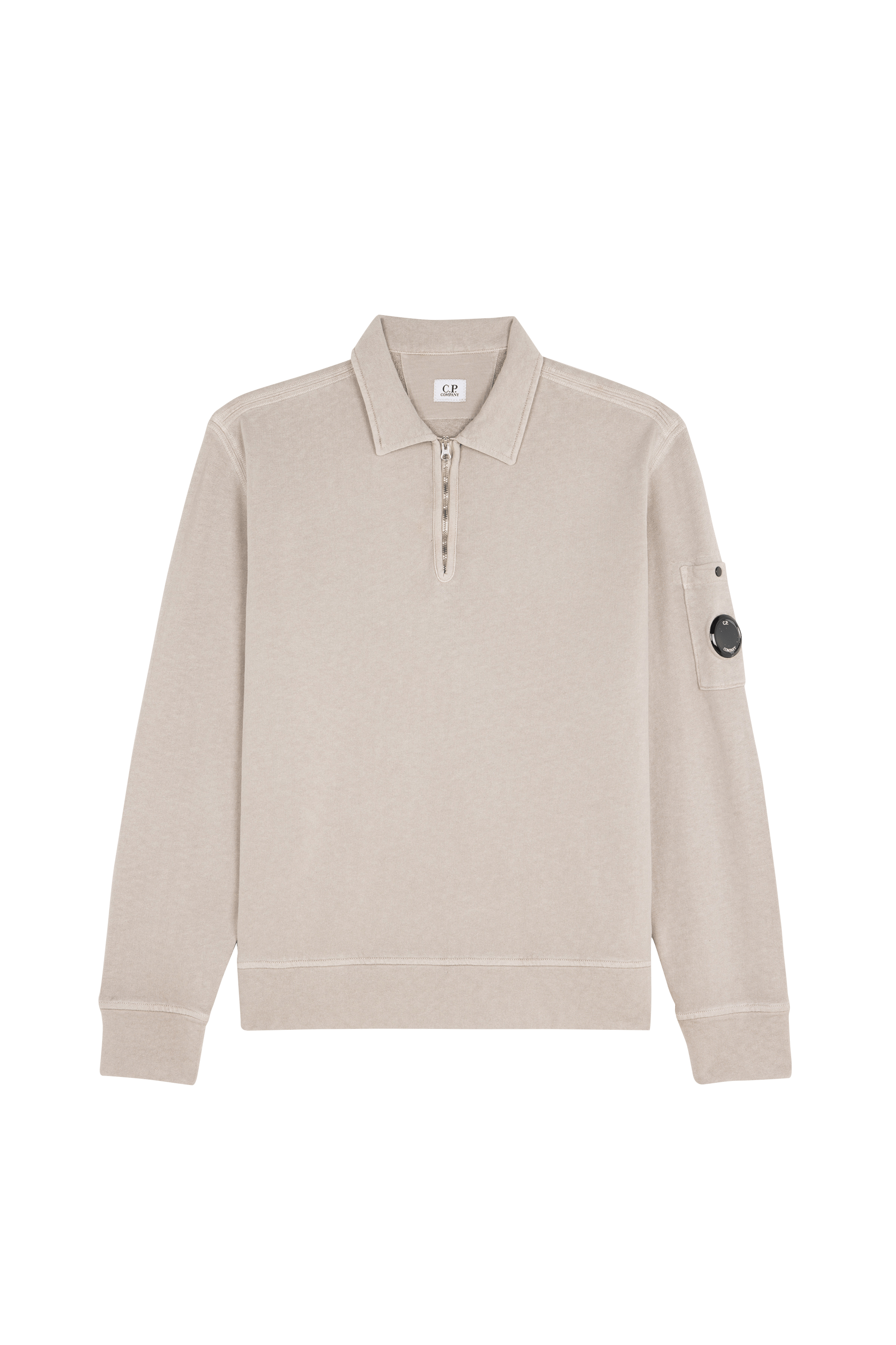 Sweatshirt sweatshirts polo collar in malfile' fleece CP COMPANY Beige