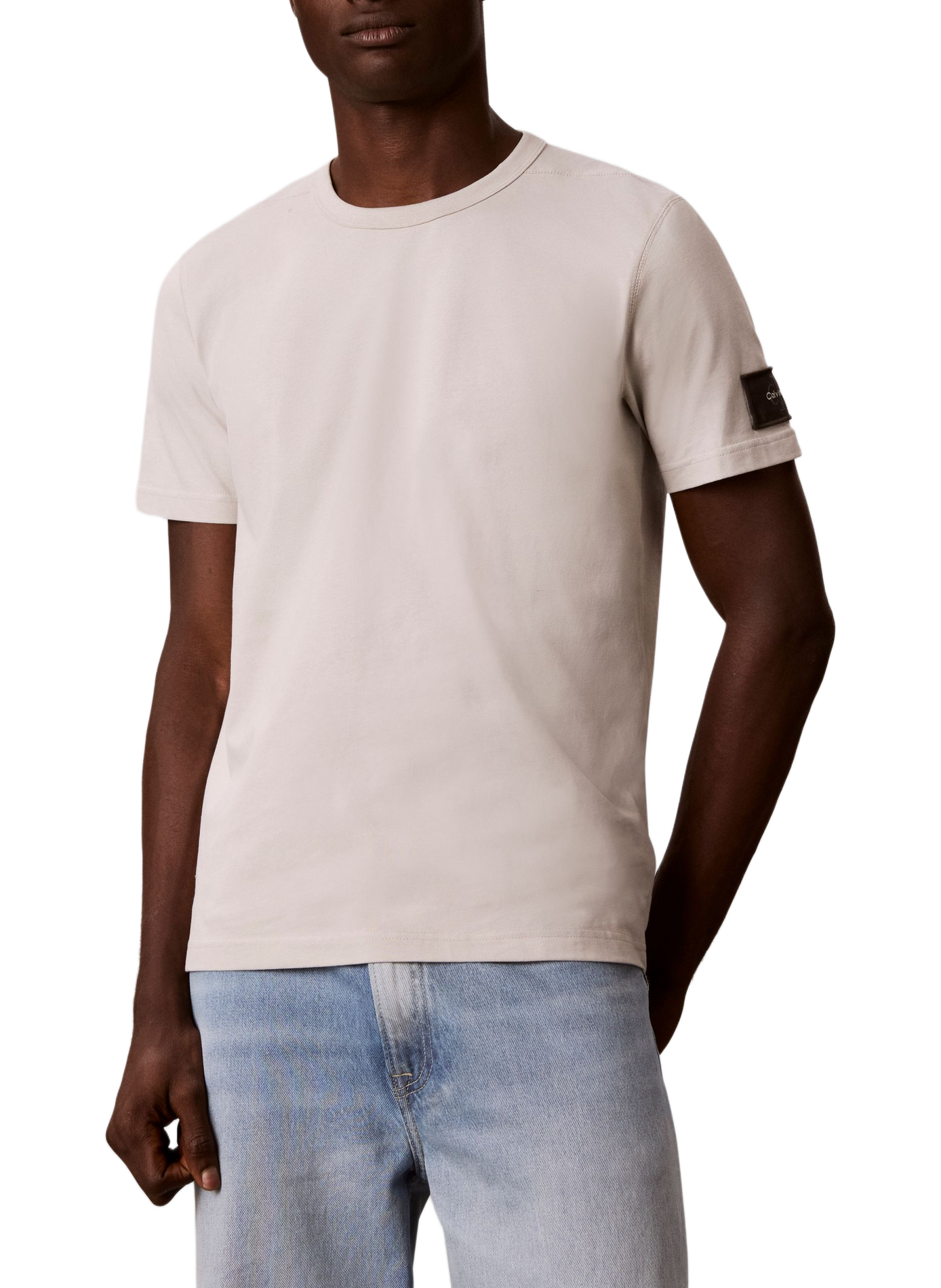 T-shirt manches courtes en coton CALVIN KLEIN Beige