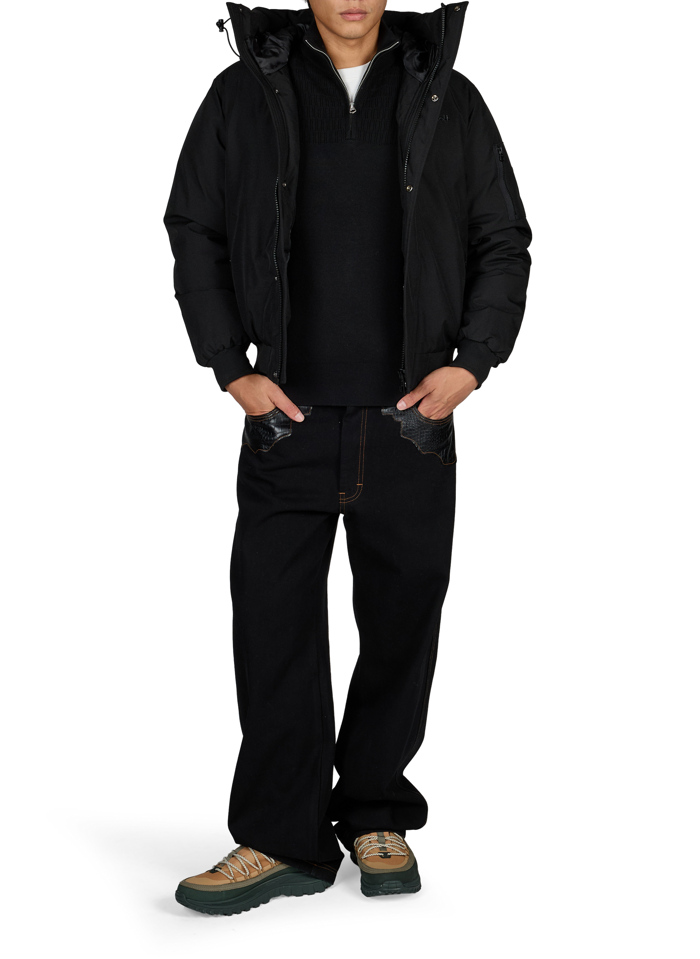 Doudoune oversize à capuche SCHOTT Noir