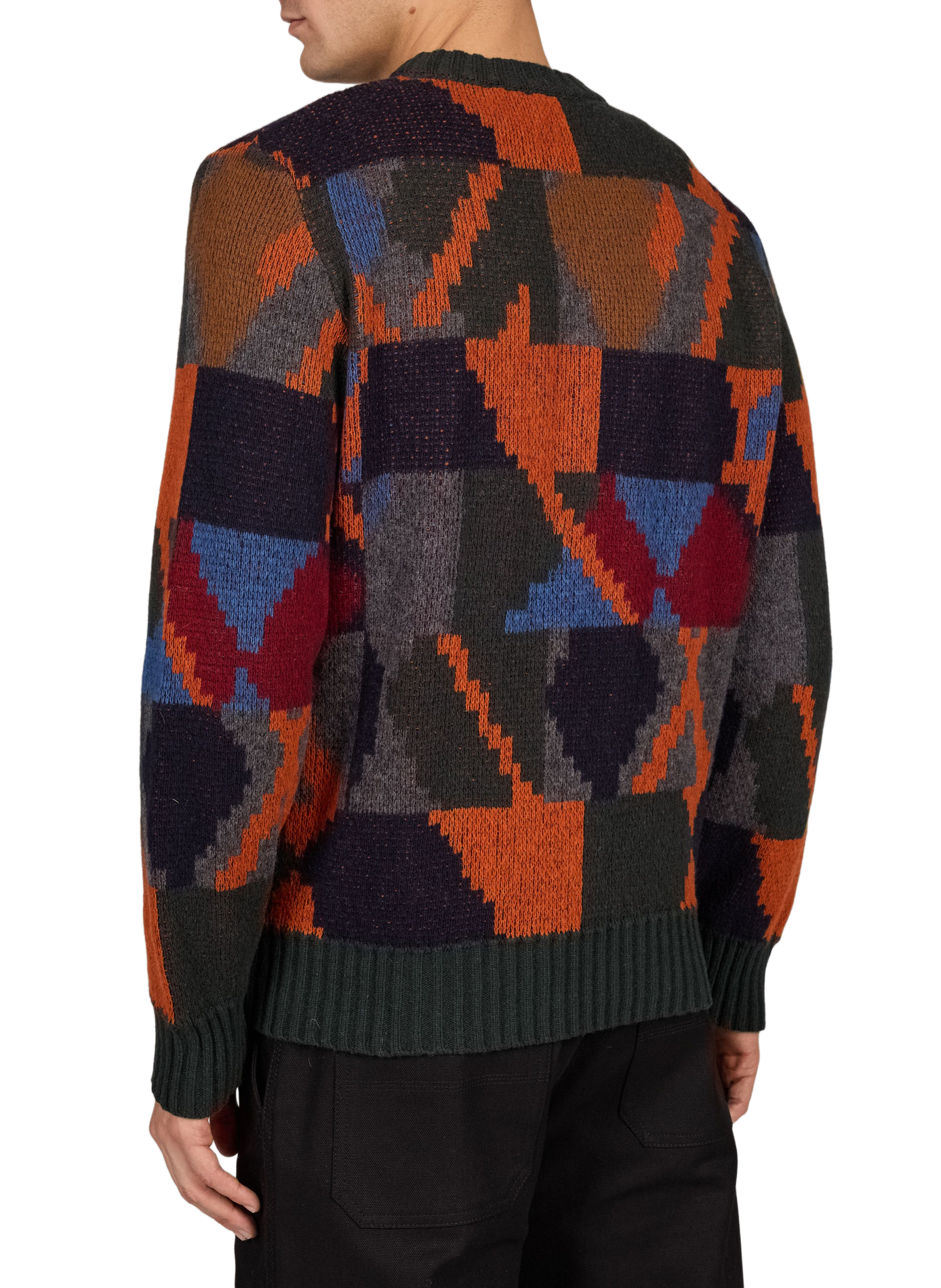 Printed crew-neck wool sweater THINKING MU Multicolour