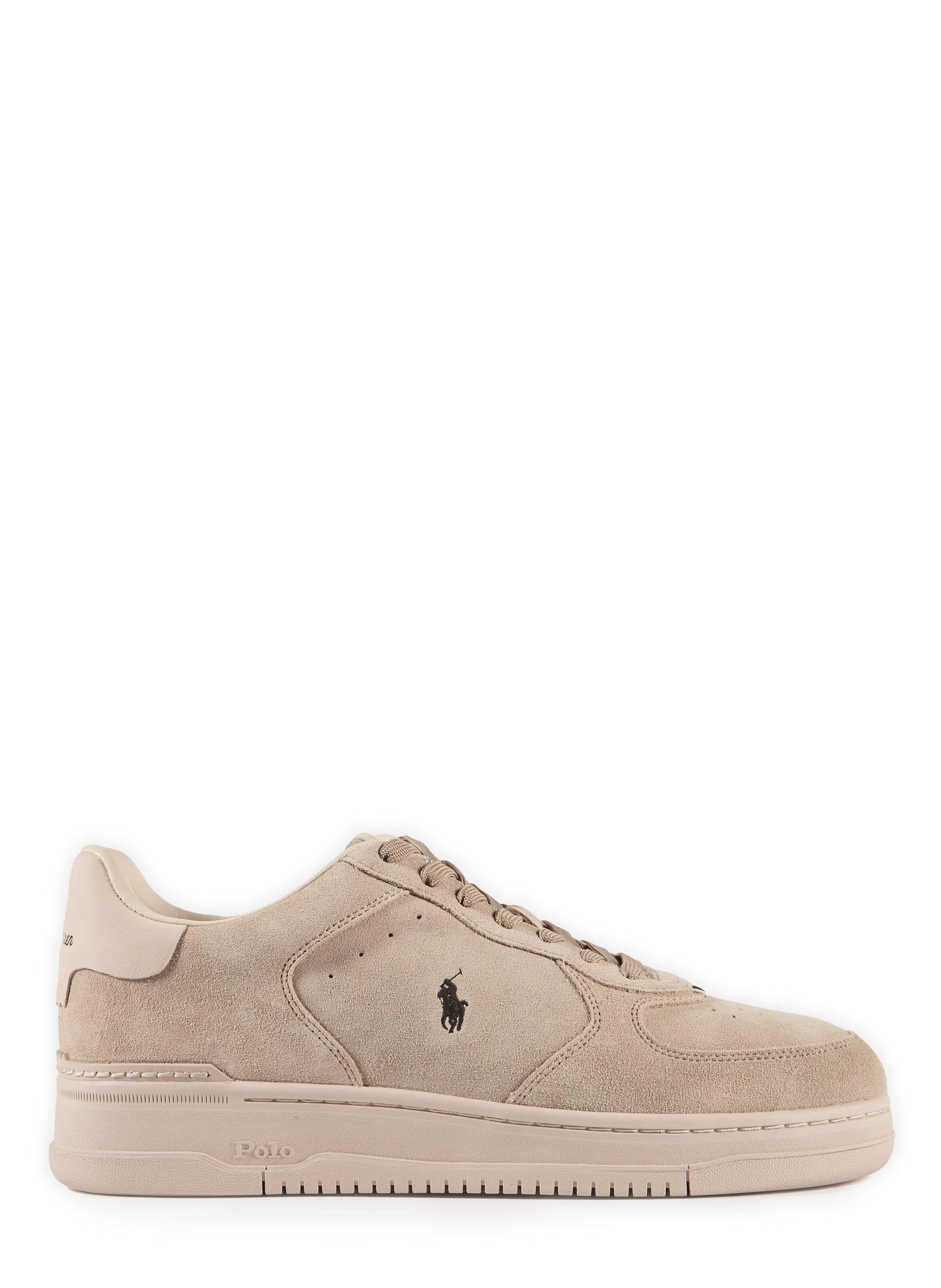 Mixed leather low-top sneakers POLO RALPH LAUREN Beige