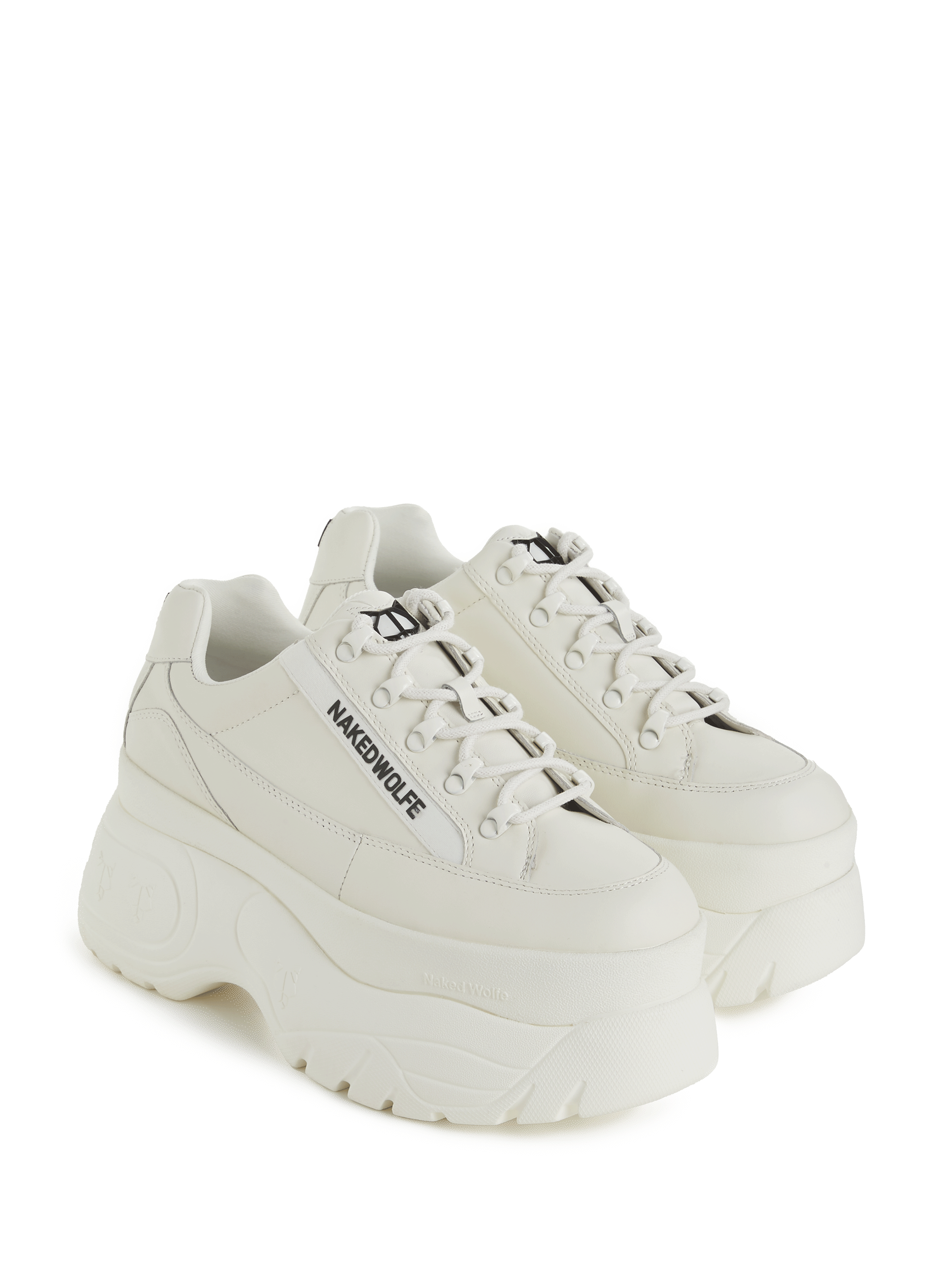 Baskets à plateforme en cuir