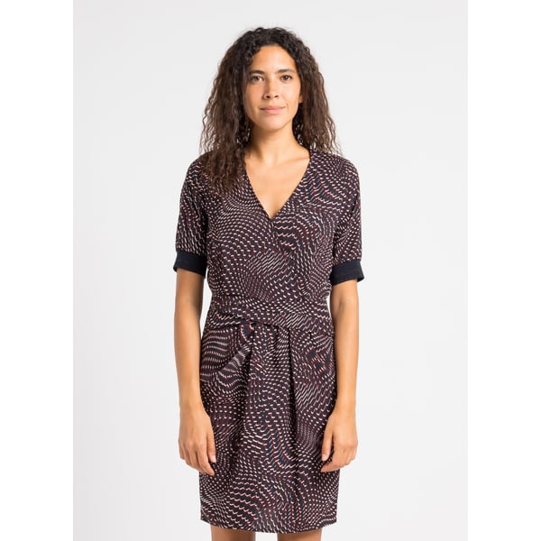 Robe courte col v à imprimé