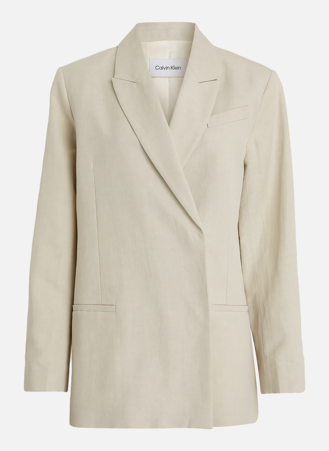 CALVIN KLEIN linen-blend blazer