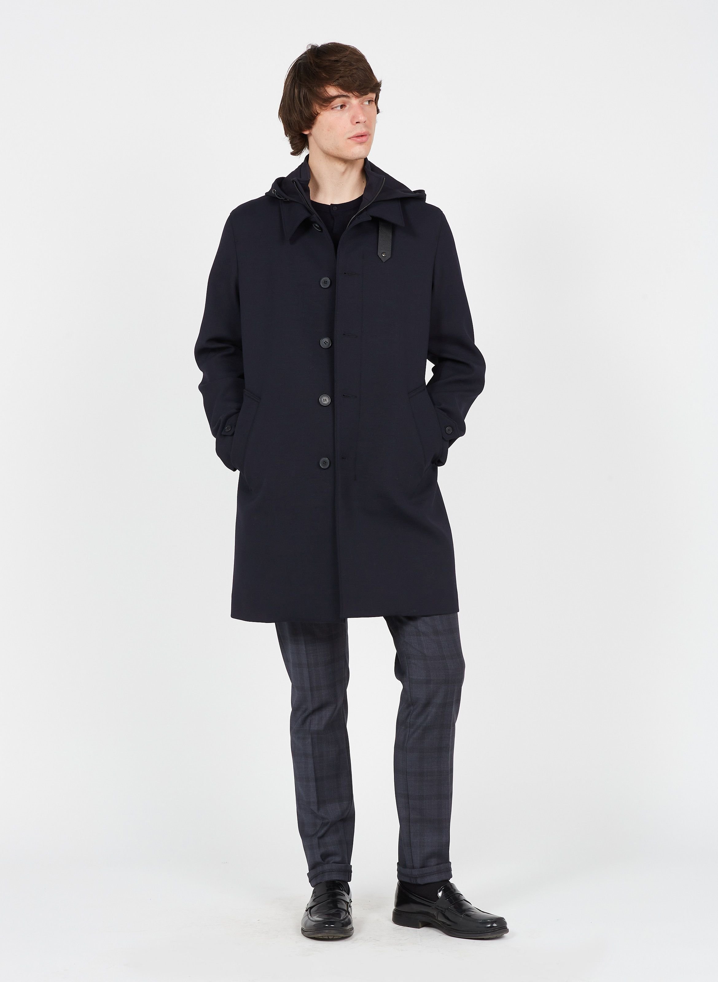 Chemise col classique slim-fit en coton stretch IKKS Bleu