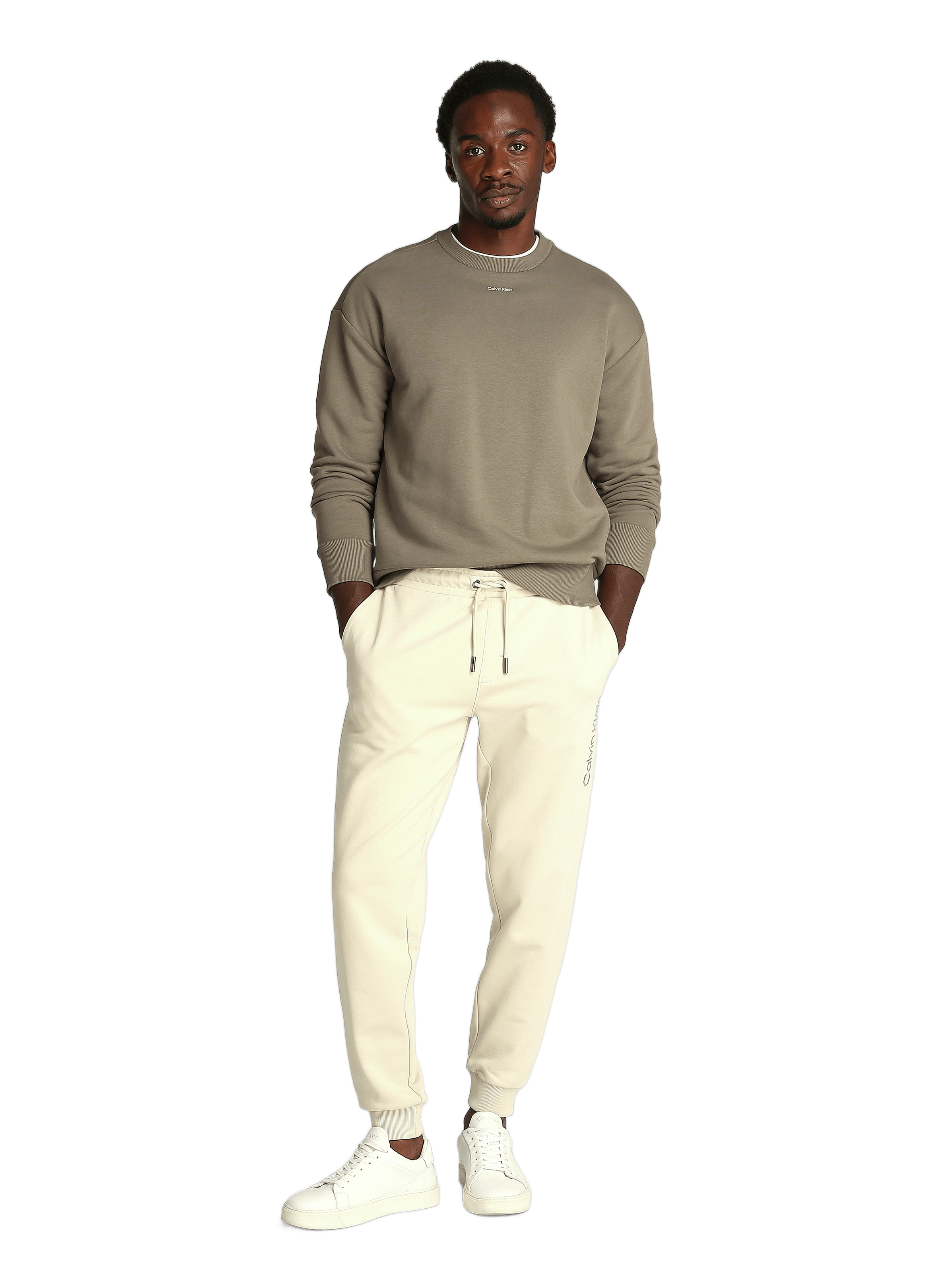 Logo cotton-blend jumper CALVIN KLEIN Beige