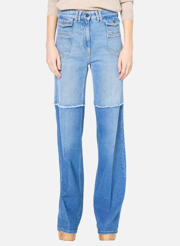 Jean flare bicolore à franges - anna Bleu by GERARD DAREL GERARD DAREL Jean flare bicolore à franges - anna Bleu