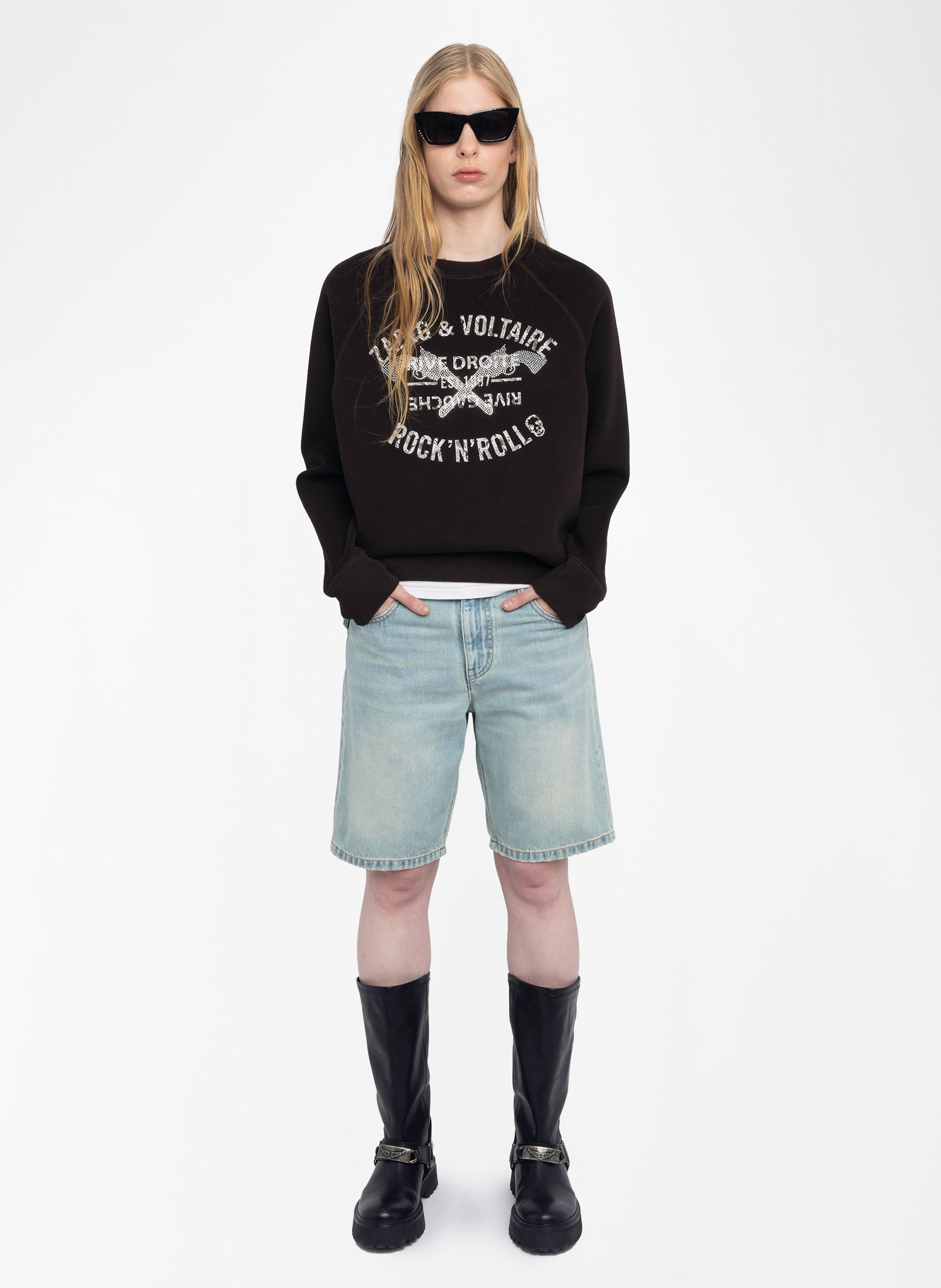 Sweat ample avec print strass upper ZADIG&VOLTAIRE Marron