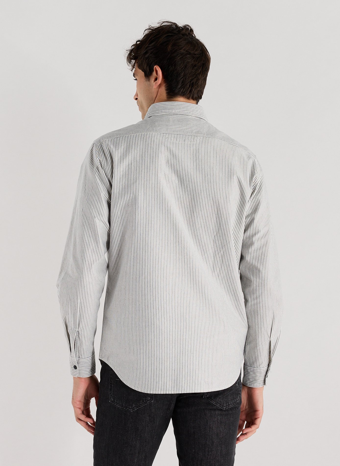 Chemise rayée en coton REPLAY Blanc