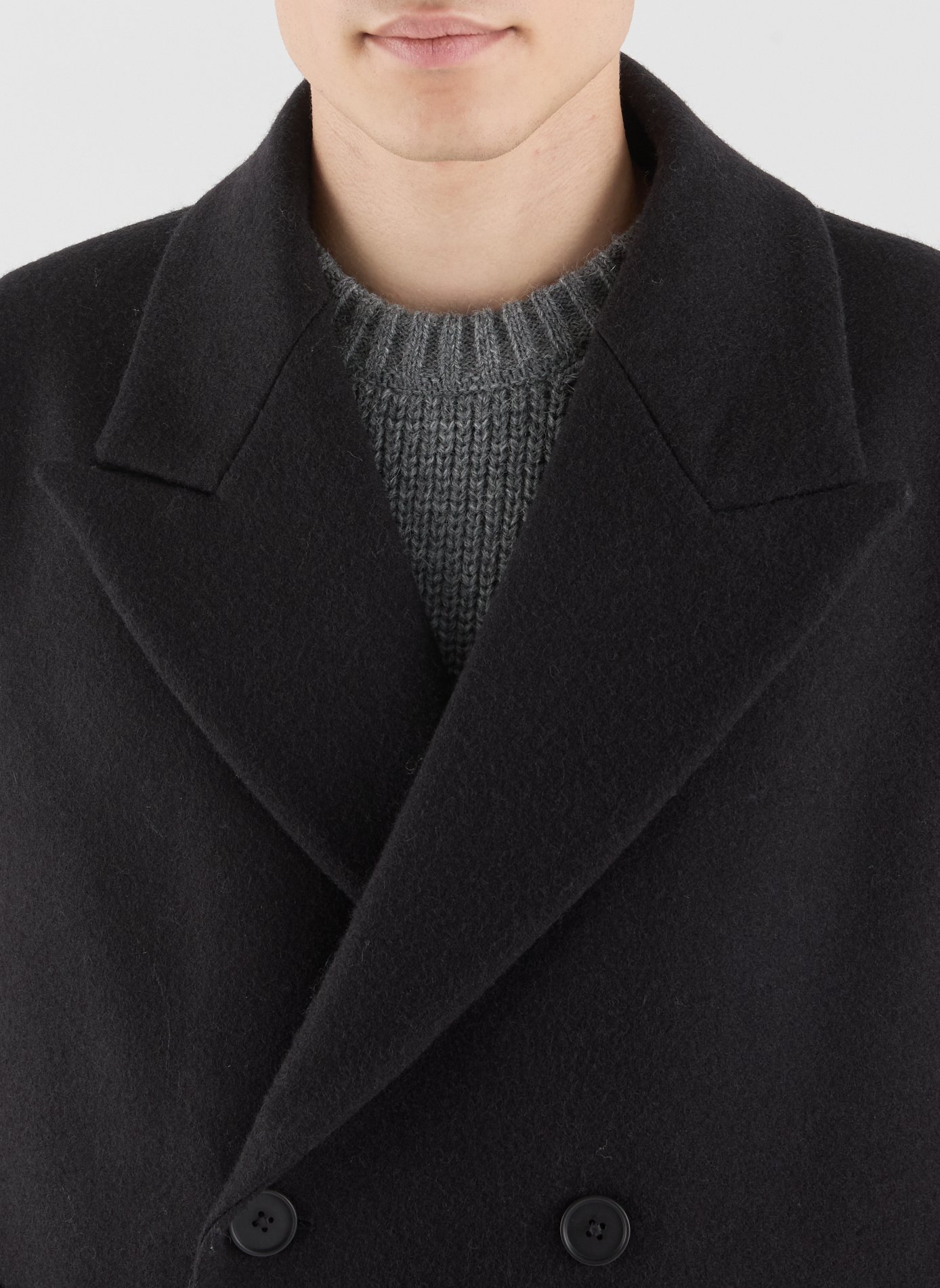 Culti25 tailored collar wool coat SAISON 1865 Black