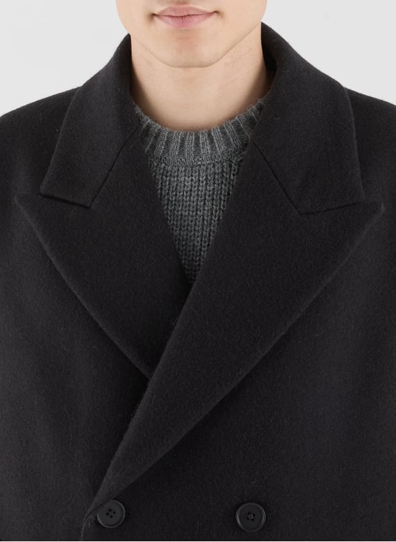 Manteau Cult125 col tailleur en laine | Noir by SAISON 1865 Manteau Cult125 col tailleur en laine Noir