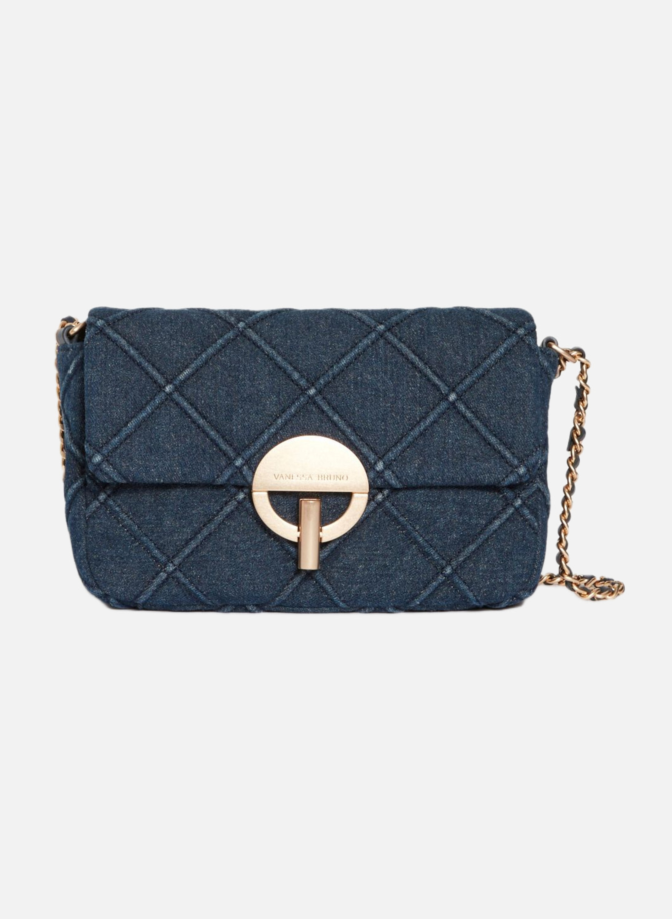 VANESSA BRUNO Moyen sac moon en denim Bleu