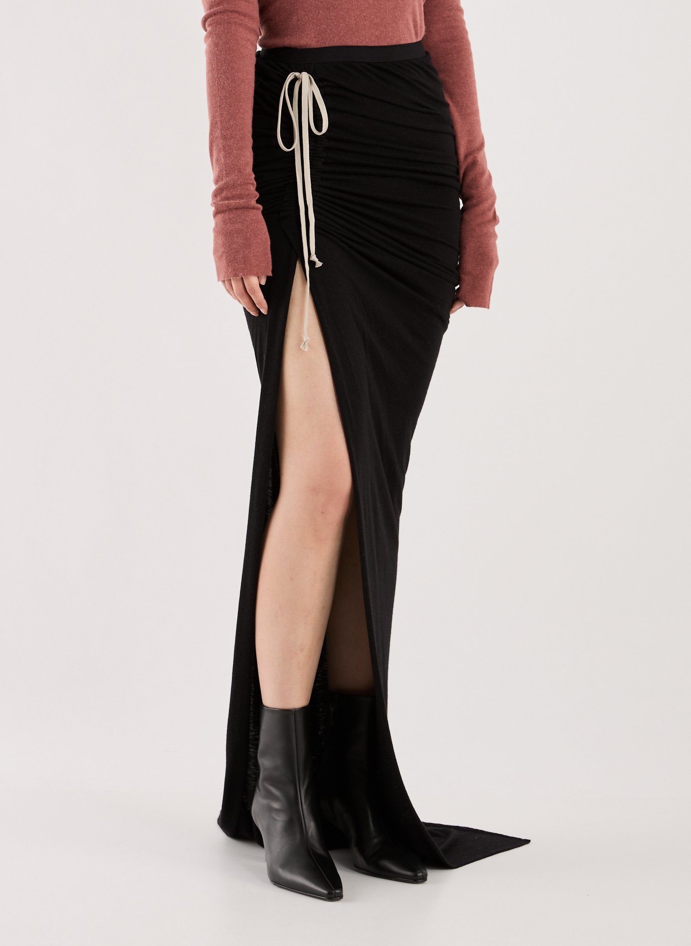RICK OWENS Extra Long Skirt Black