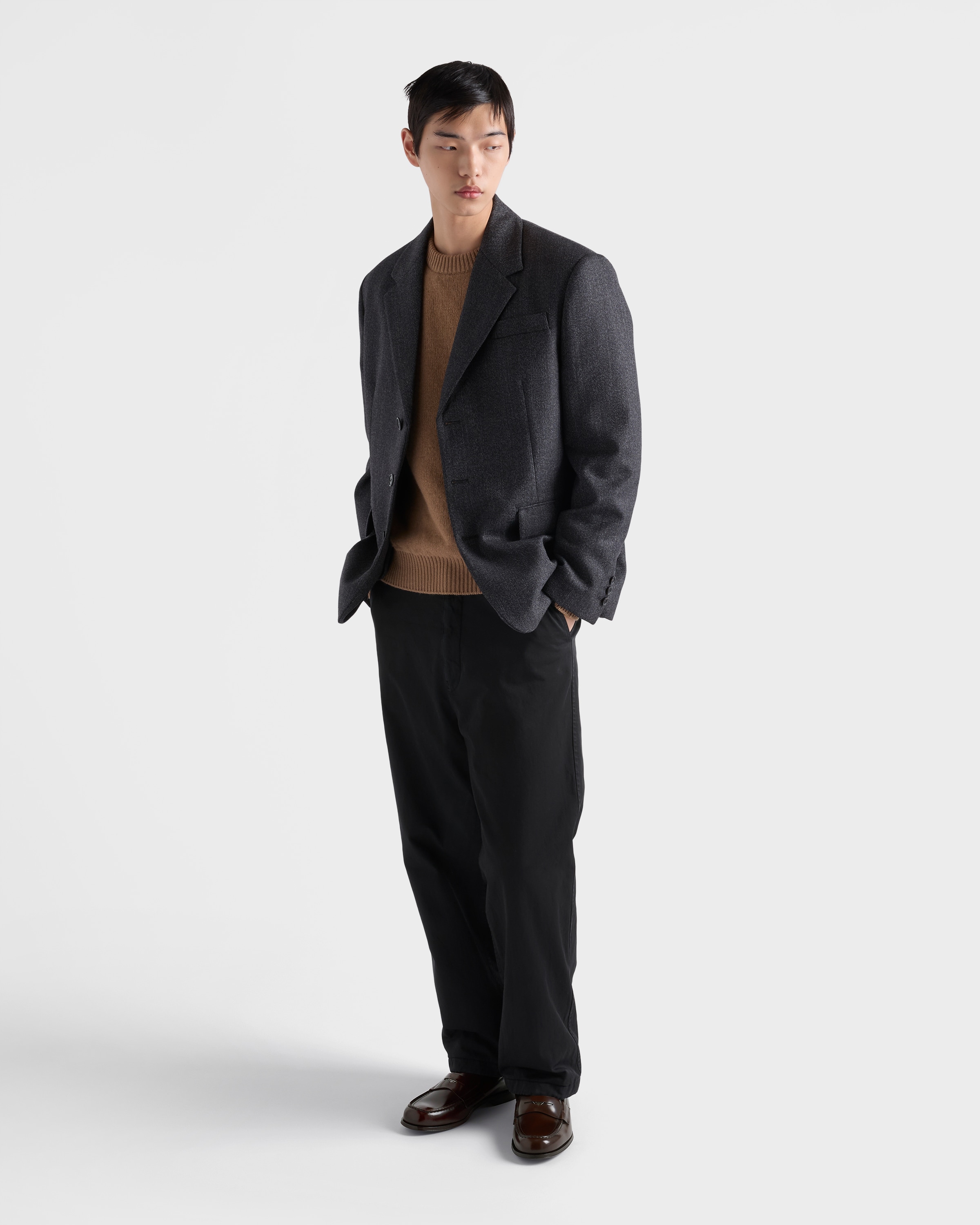 Mocassins en cuir brossé PRADA Marron