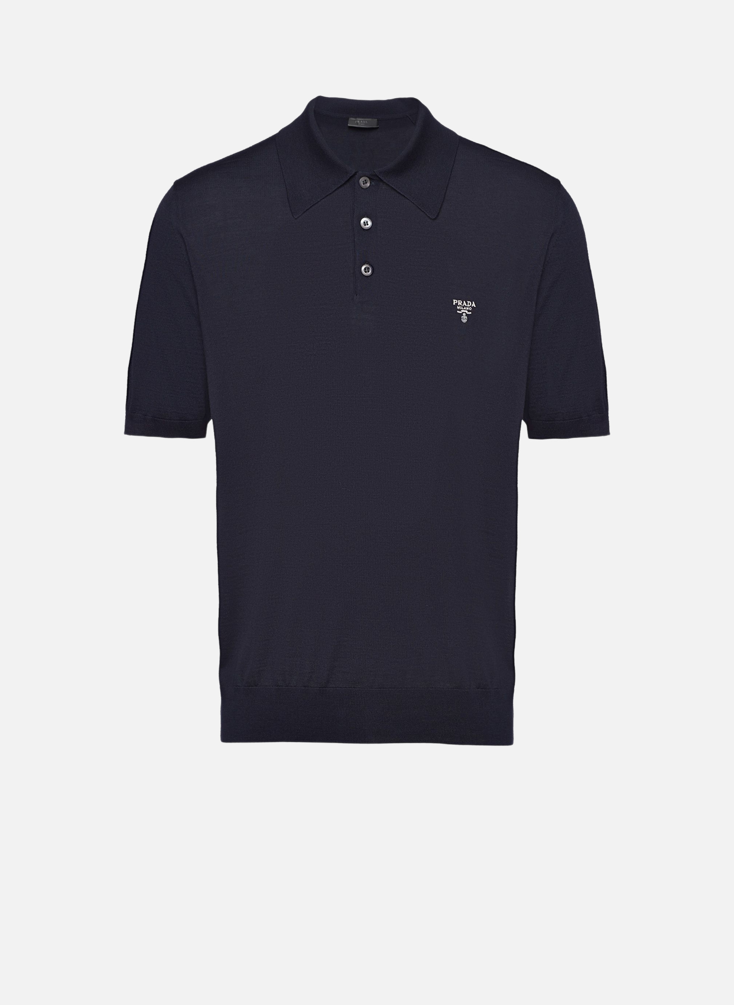 Polo en laine extra fine PRADA Bleu
