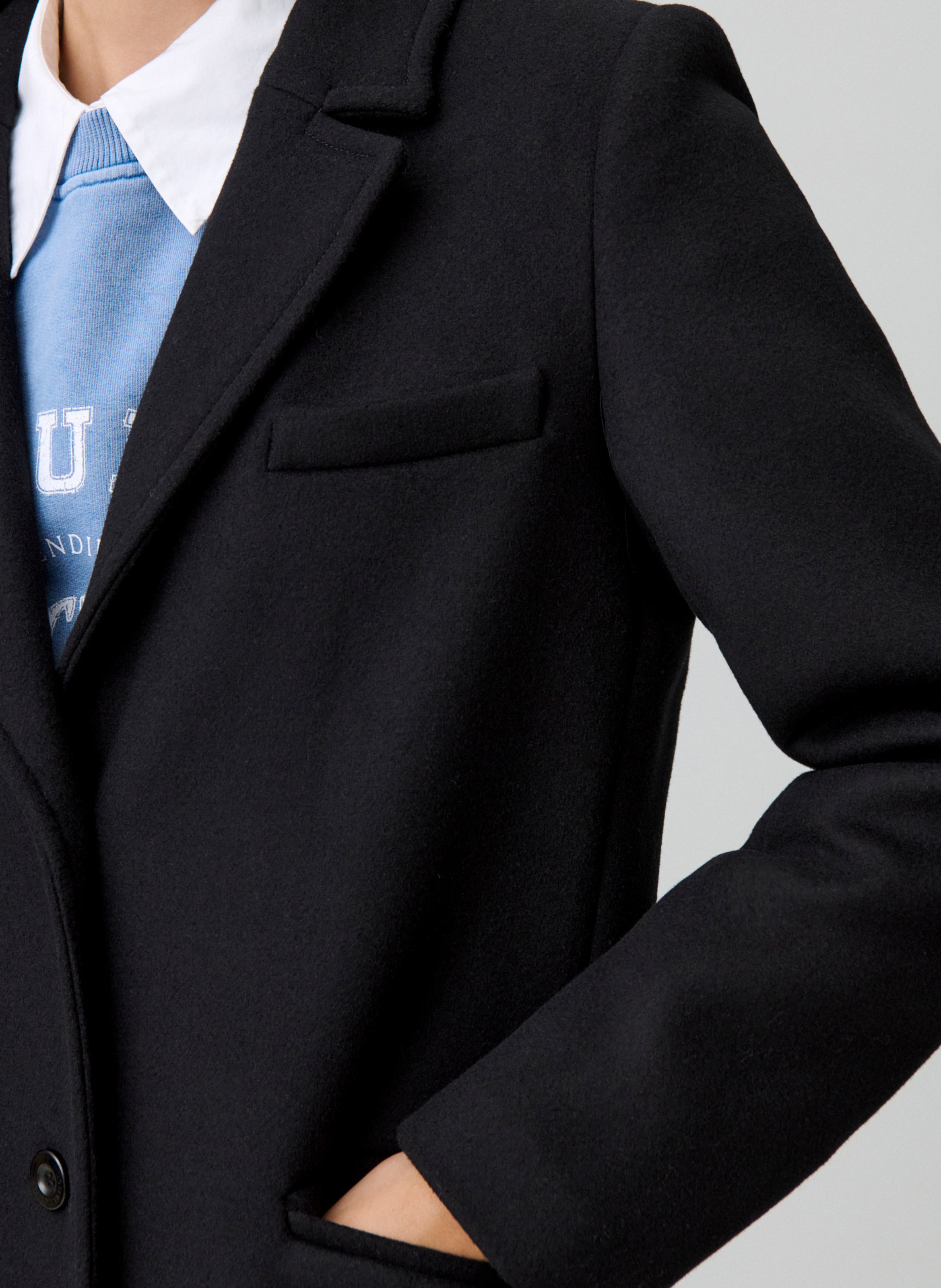 Manteau mi-long oversize uni ginny CLAUDIE PIERLOT Noir