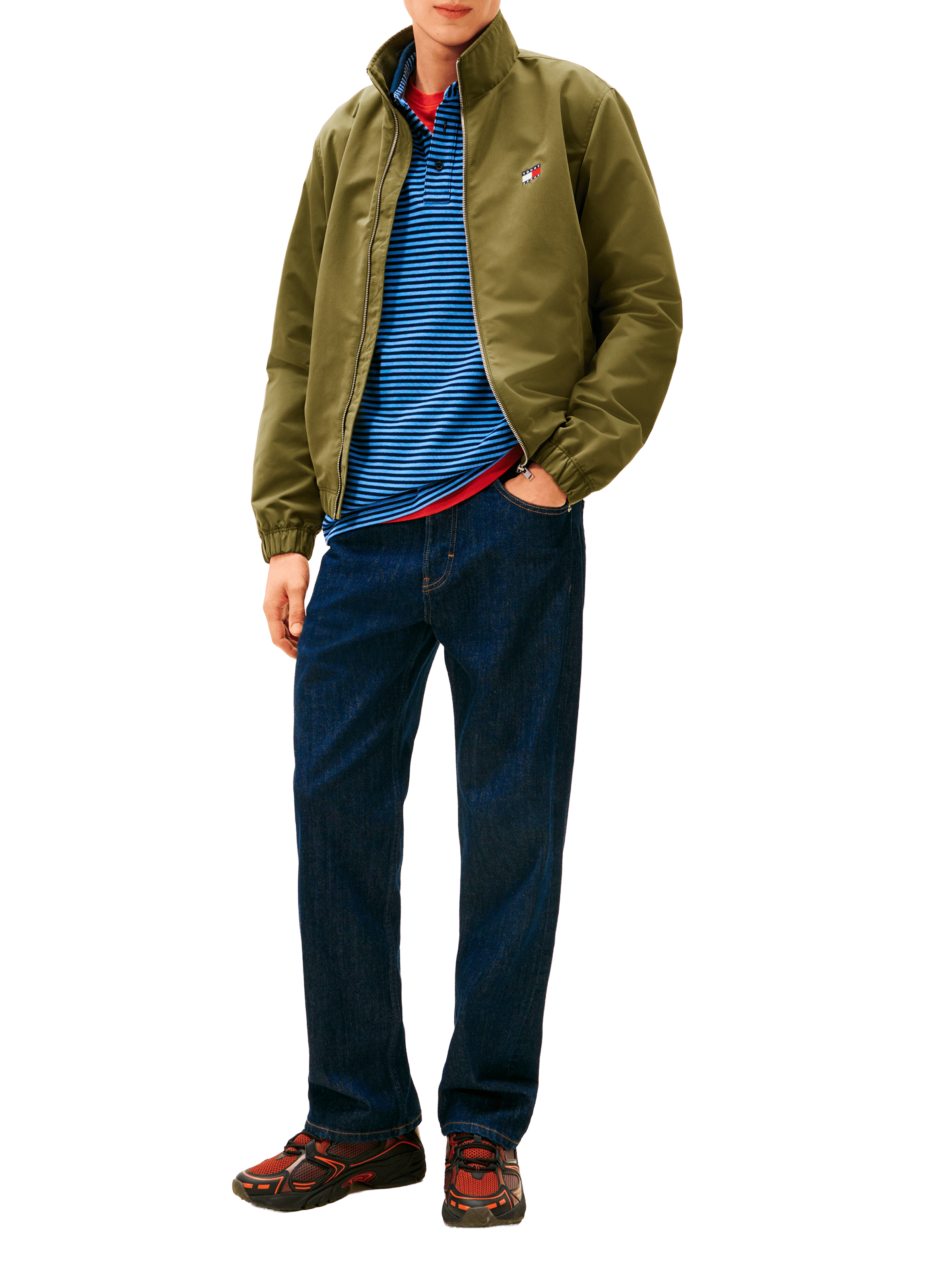 Jean coupe droite en coton TOMMY HILFIGER Bleu