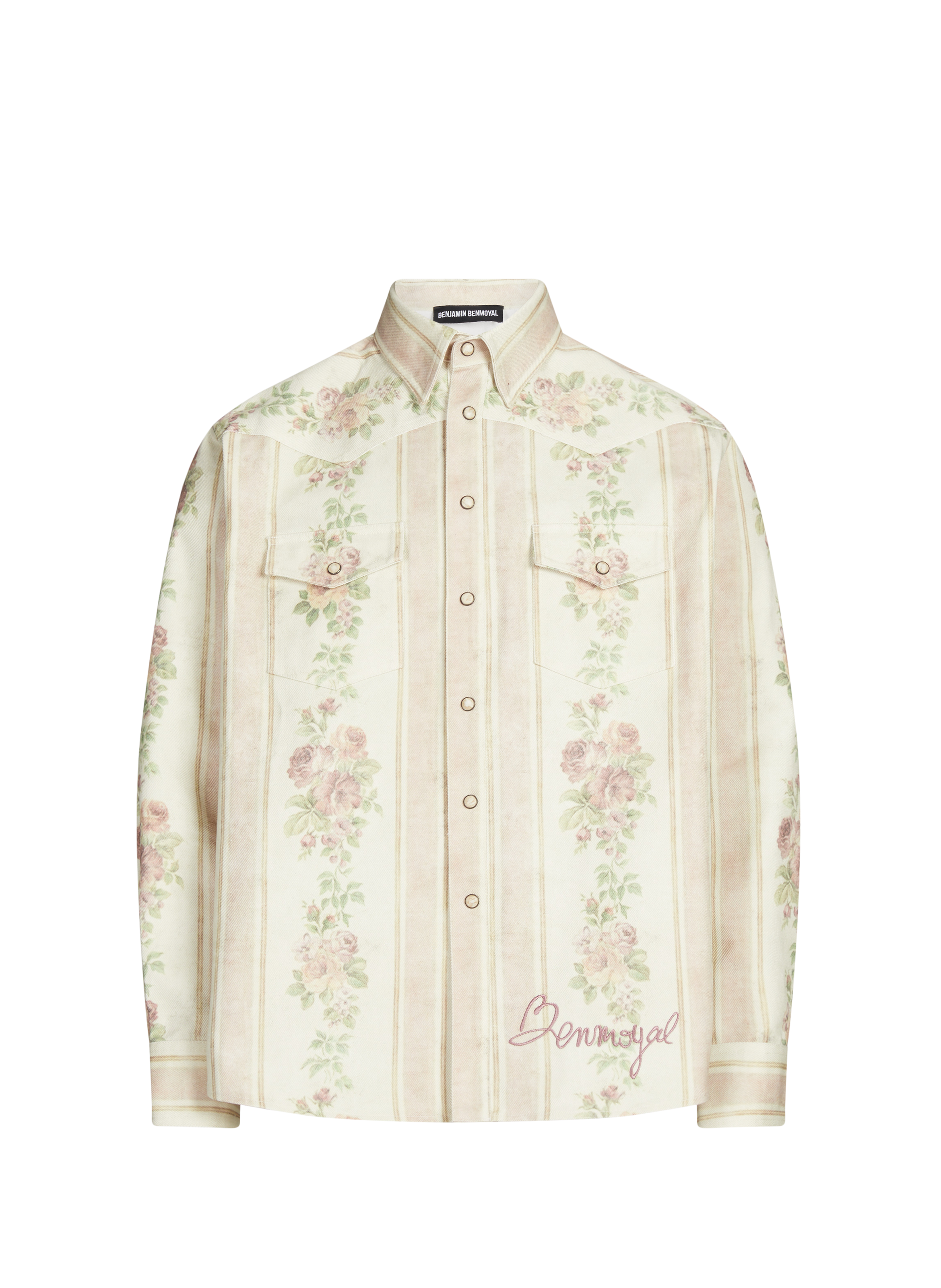 BENJAMIN BENMOYAL Classic collar cotton overshirt White