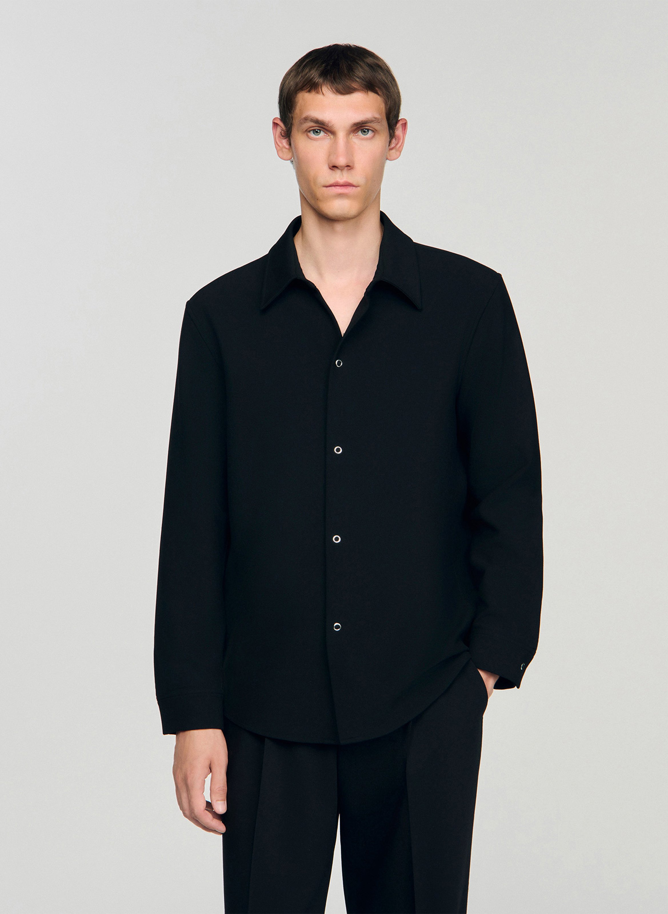Chemise droite à col classique SANDRO Noir