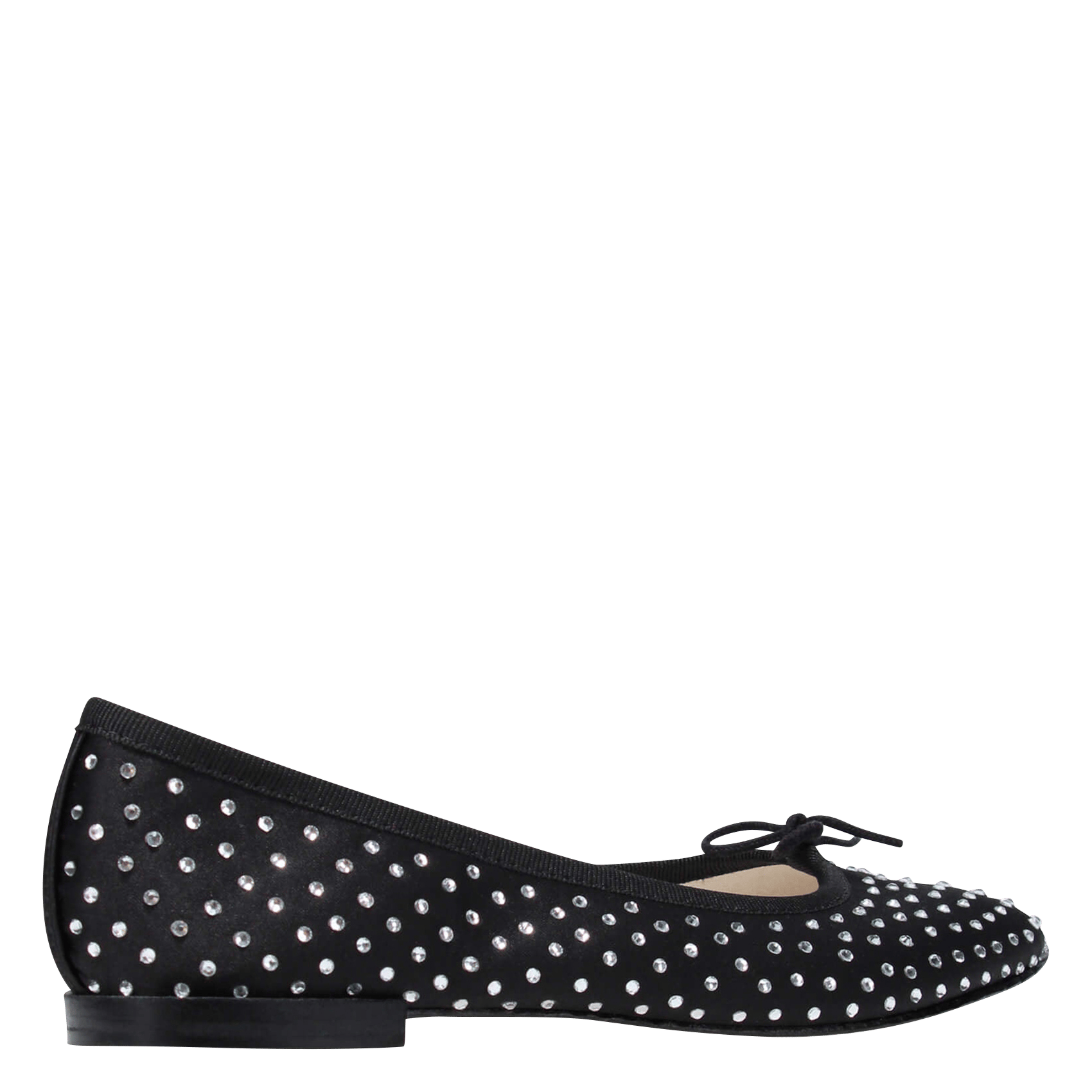 Ballerines à strass en cuir cendrillon REPETTO Noir