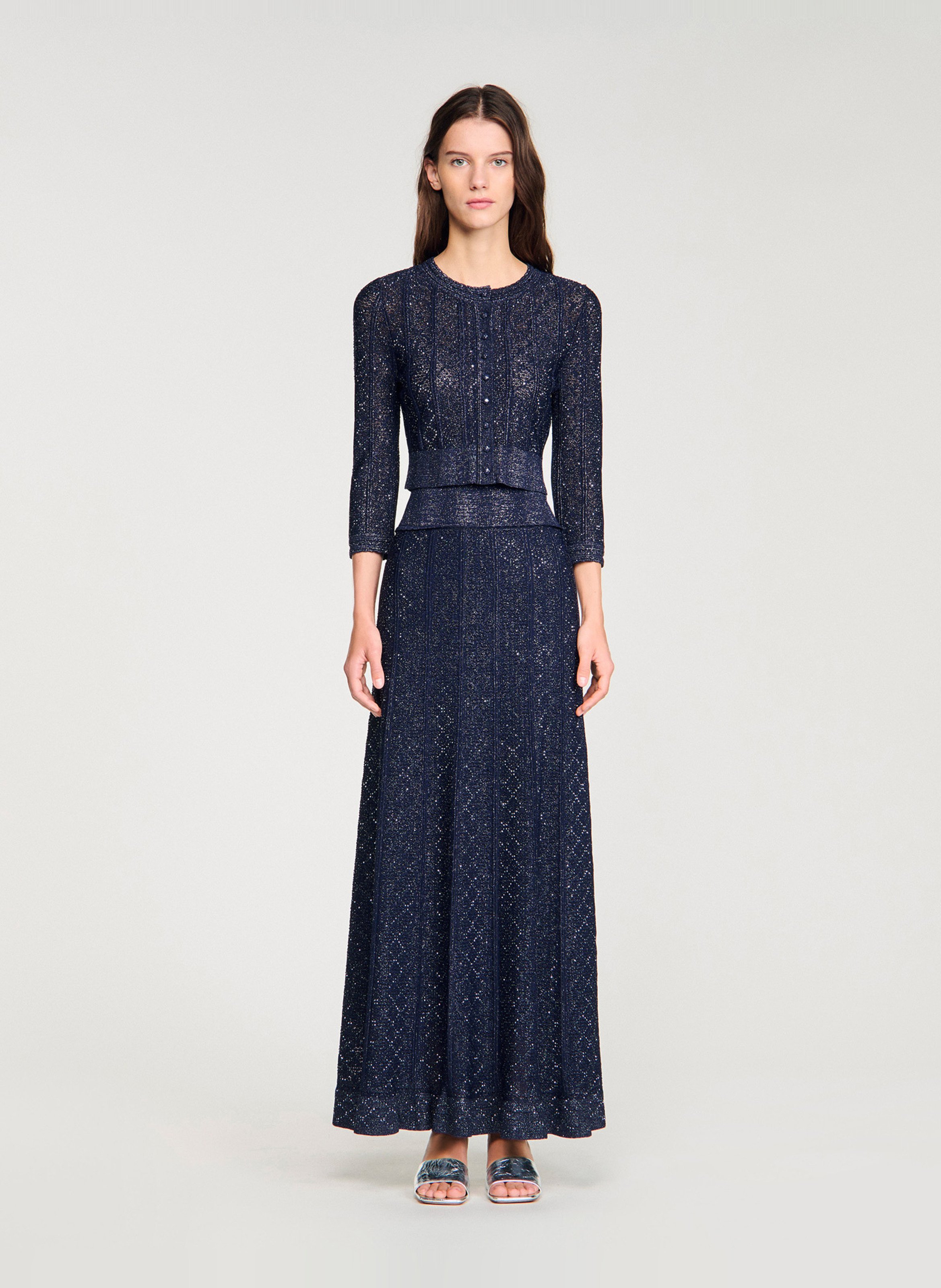 Cardigan col rond SANDRO Bleu